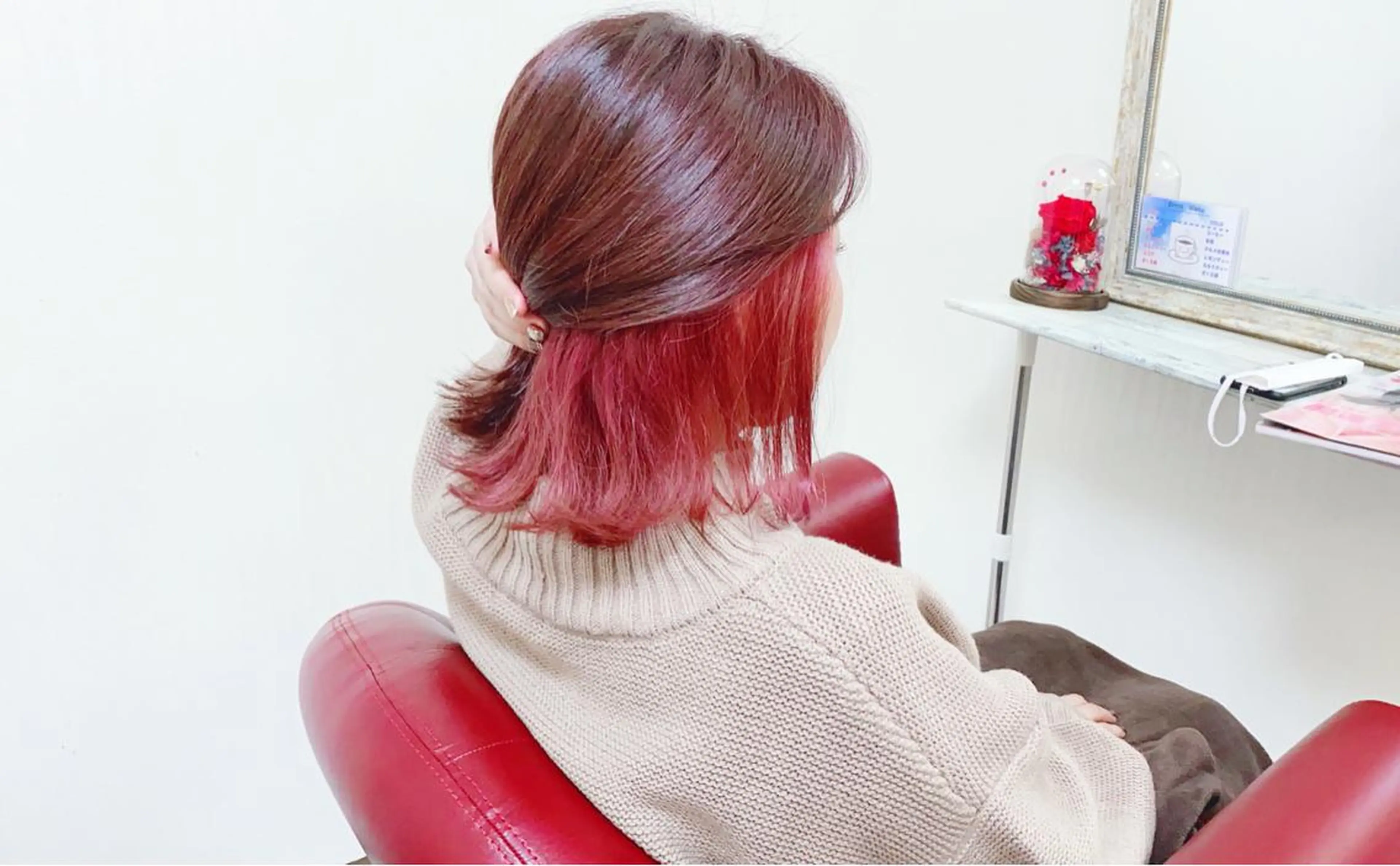 ミディアム カラー ピンクカラー YURI ✨のヘアスタイル