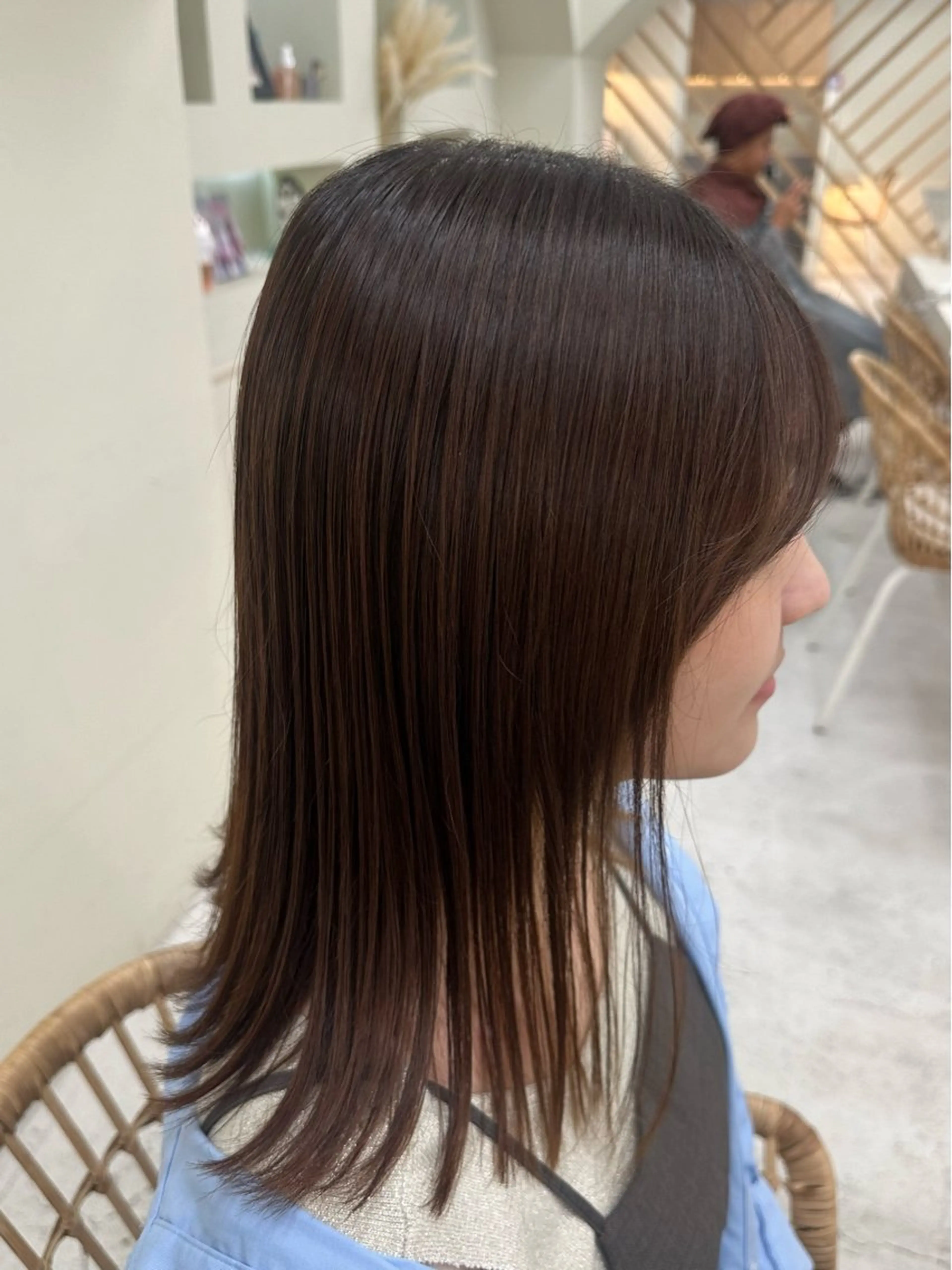 ミディアム 縮毛矯正 赤熊 咲良 🦔ྀིのヘアスタイル