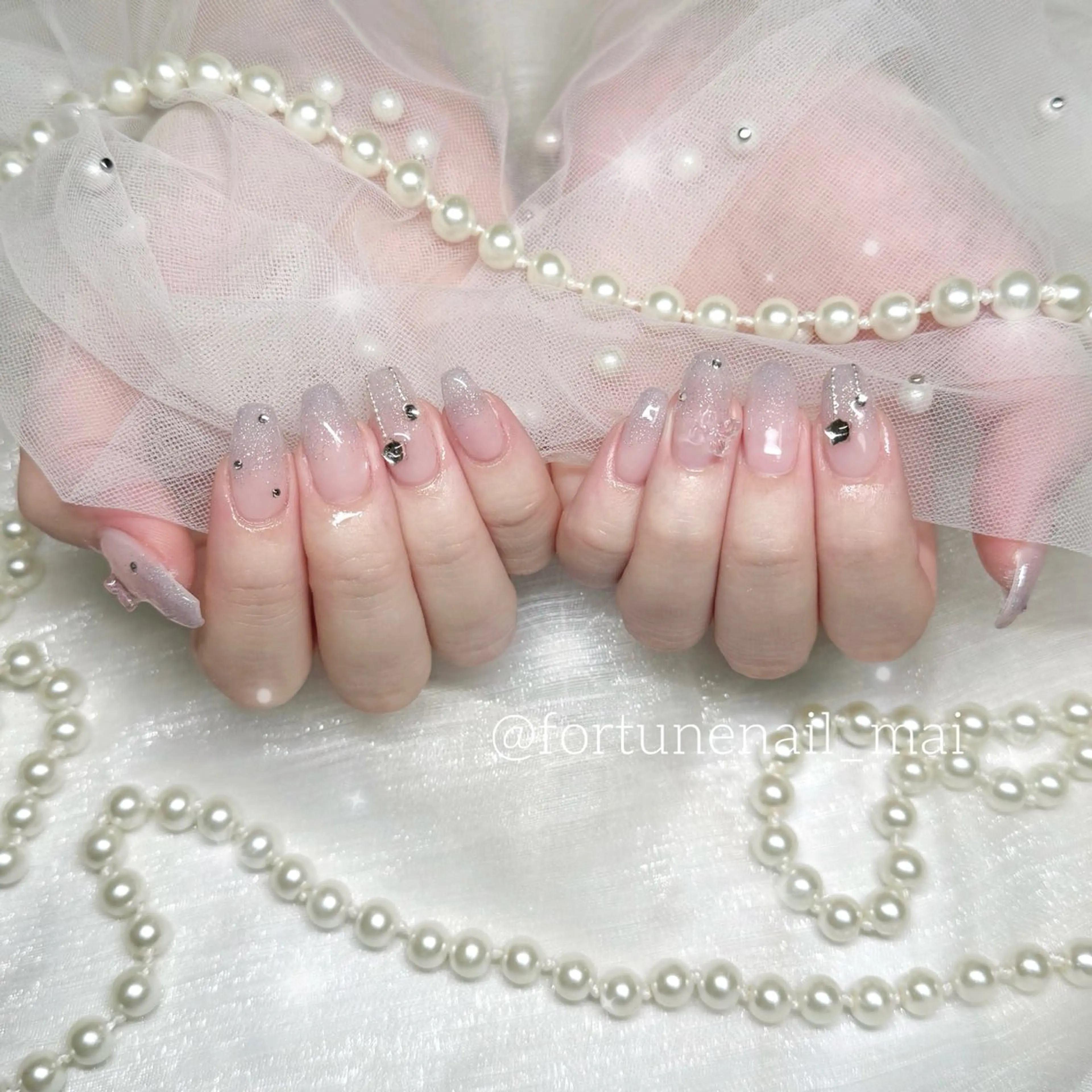 ネイル ラメ(グリッター) ラメグラデーション ハンドネイル 🎀Mai 🎀✩.*のネイルデザイン