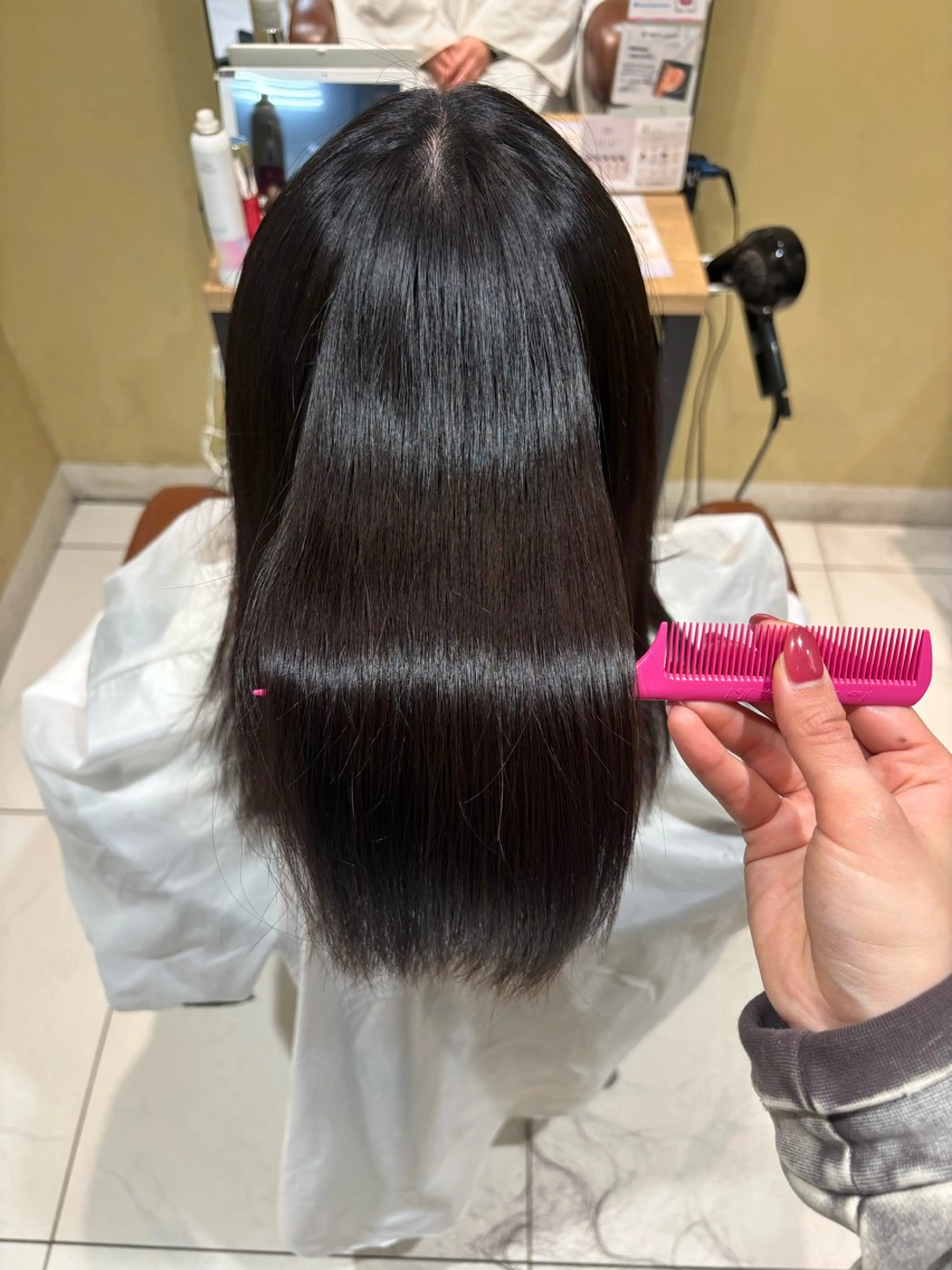 ミディアム カラー ヘアアレンジ カット トリートメント 韓国髪質改善艶カラー /レイヤー/miyuのヘアスタイル