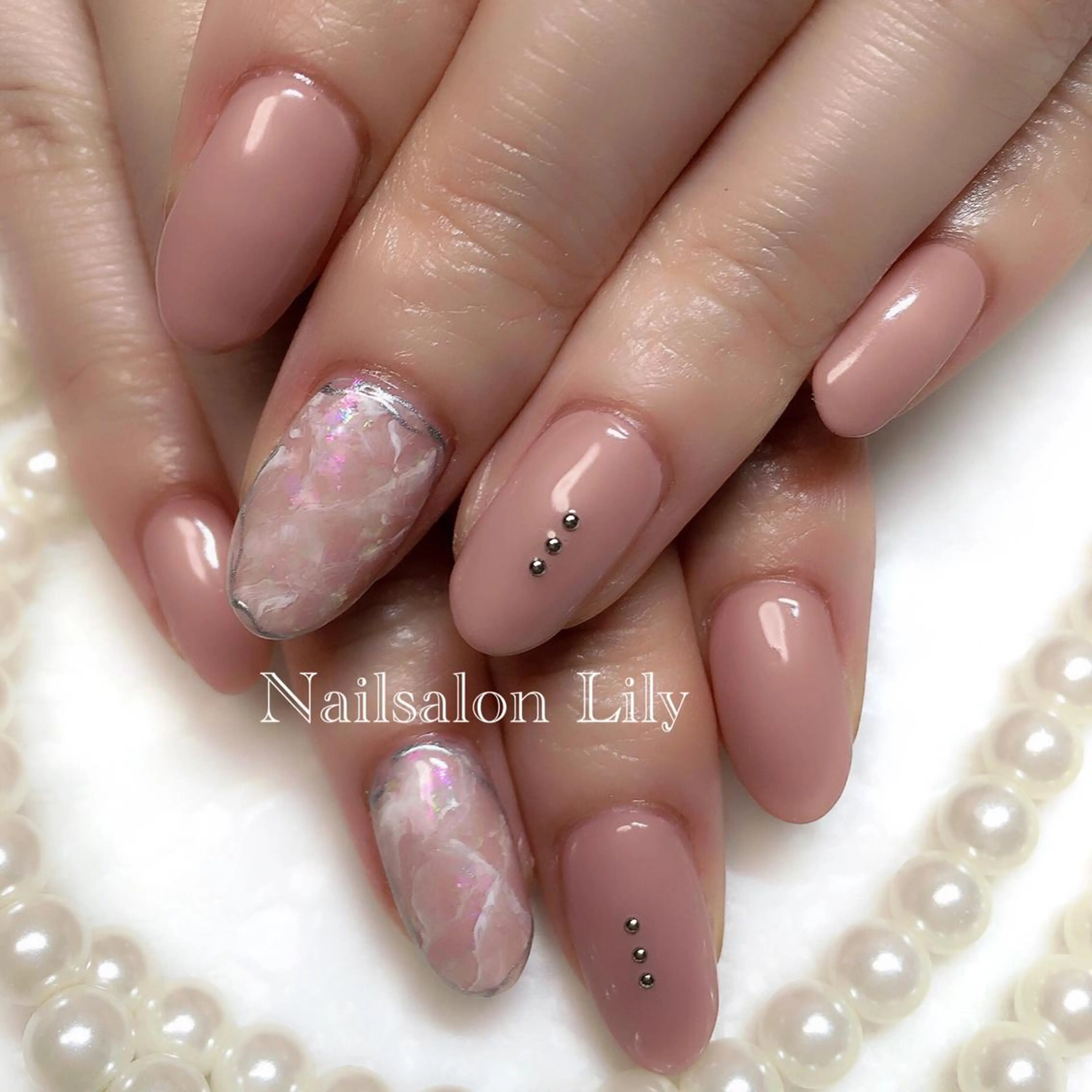 ネイル 大理石ネイル(マーブル) Lily*nail 🌻Mii🌻のネイルデザイン