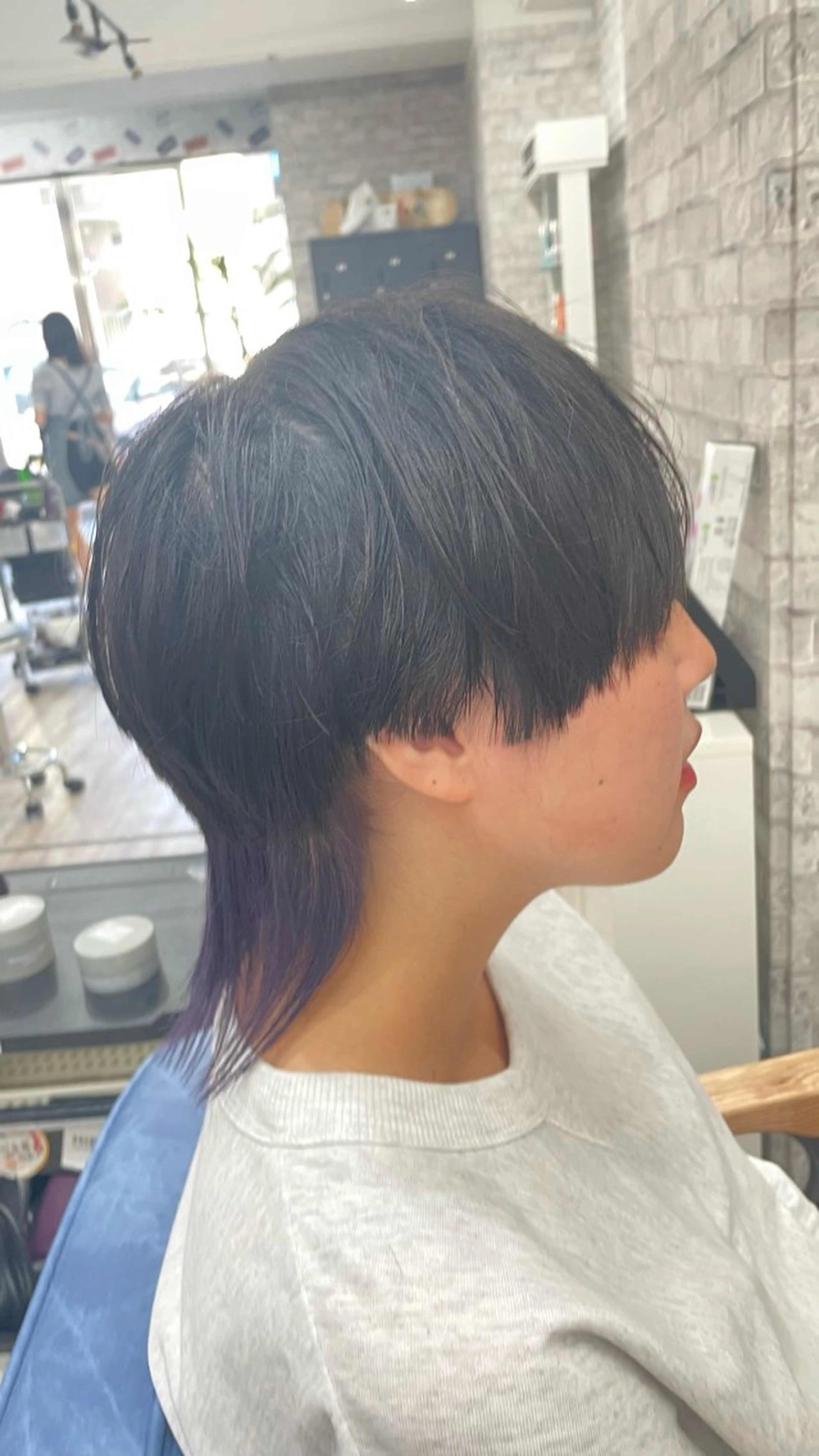 ショート カラー 🧸赤み消し🐾 ラベンダ/ミルクティのヘアスタイル