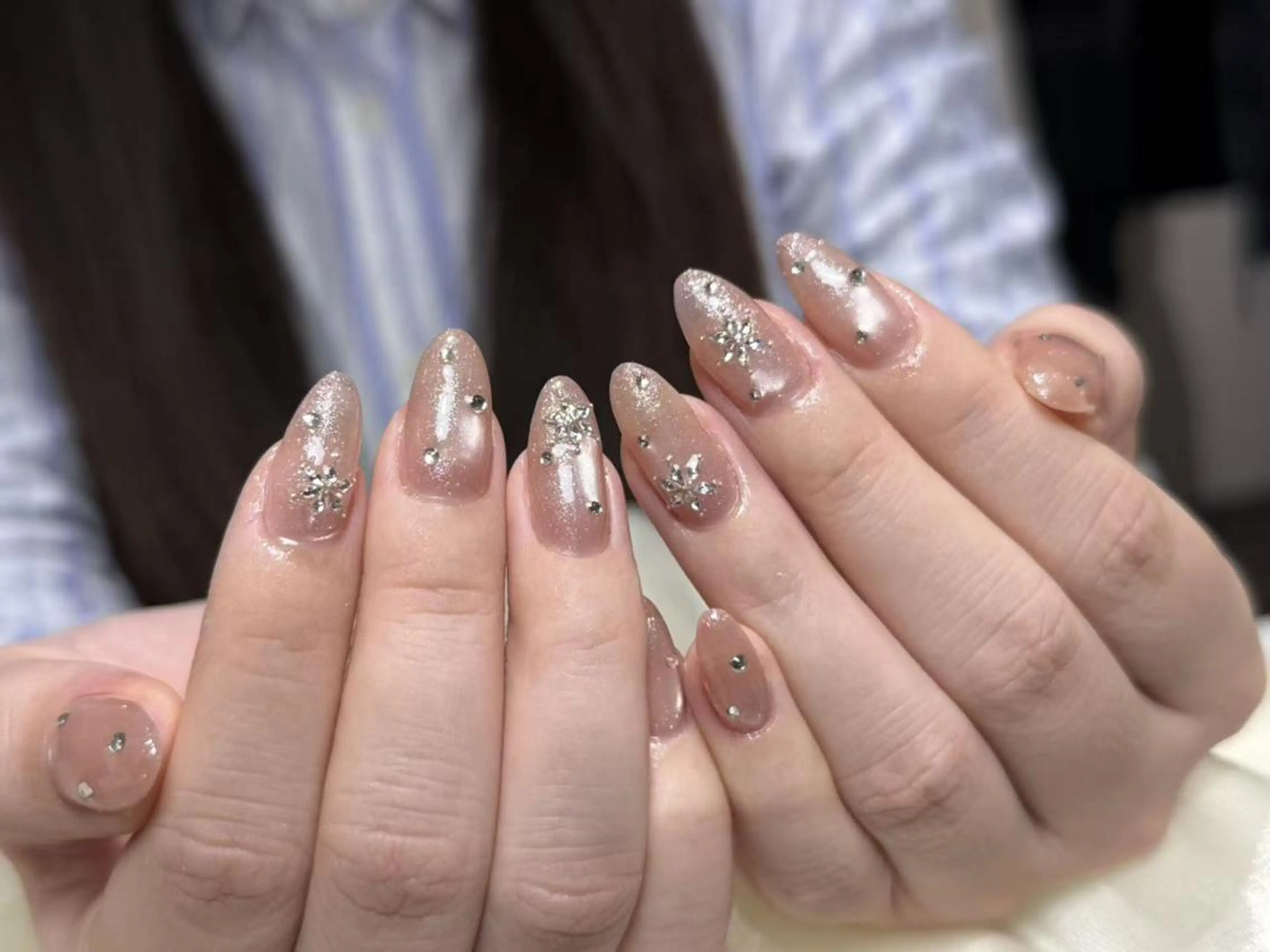 ネイル チークネイル 長さ出し フレンチネイル グラデーション マグネットネイル ハンドネイル ハンドケア ⭐️Syu Rei⭐️のネイルデザイン