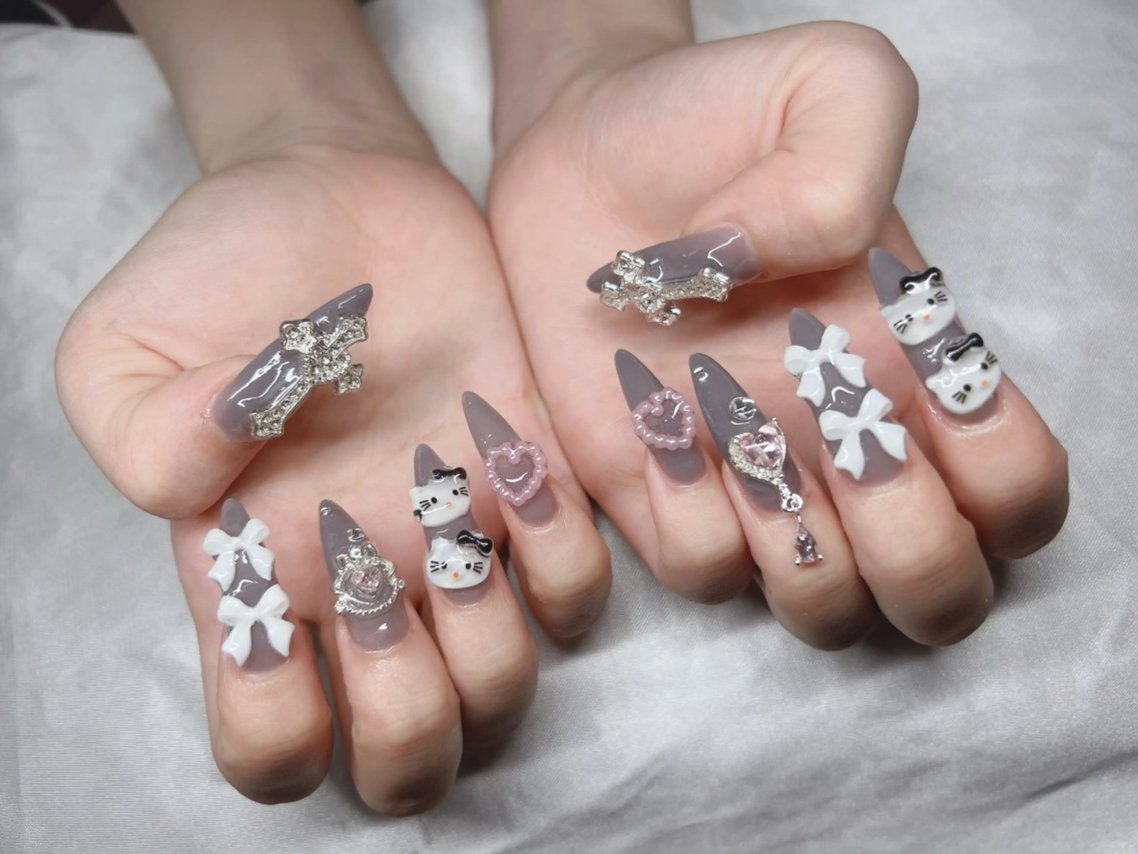 ネイル 長さ出し グラデーション キラキラネイル マグネットネイル ニュアンスネイル Lee Nails チップ長さだし専門店のネイルデザイン