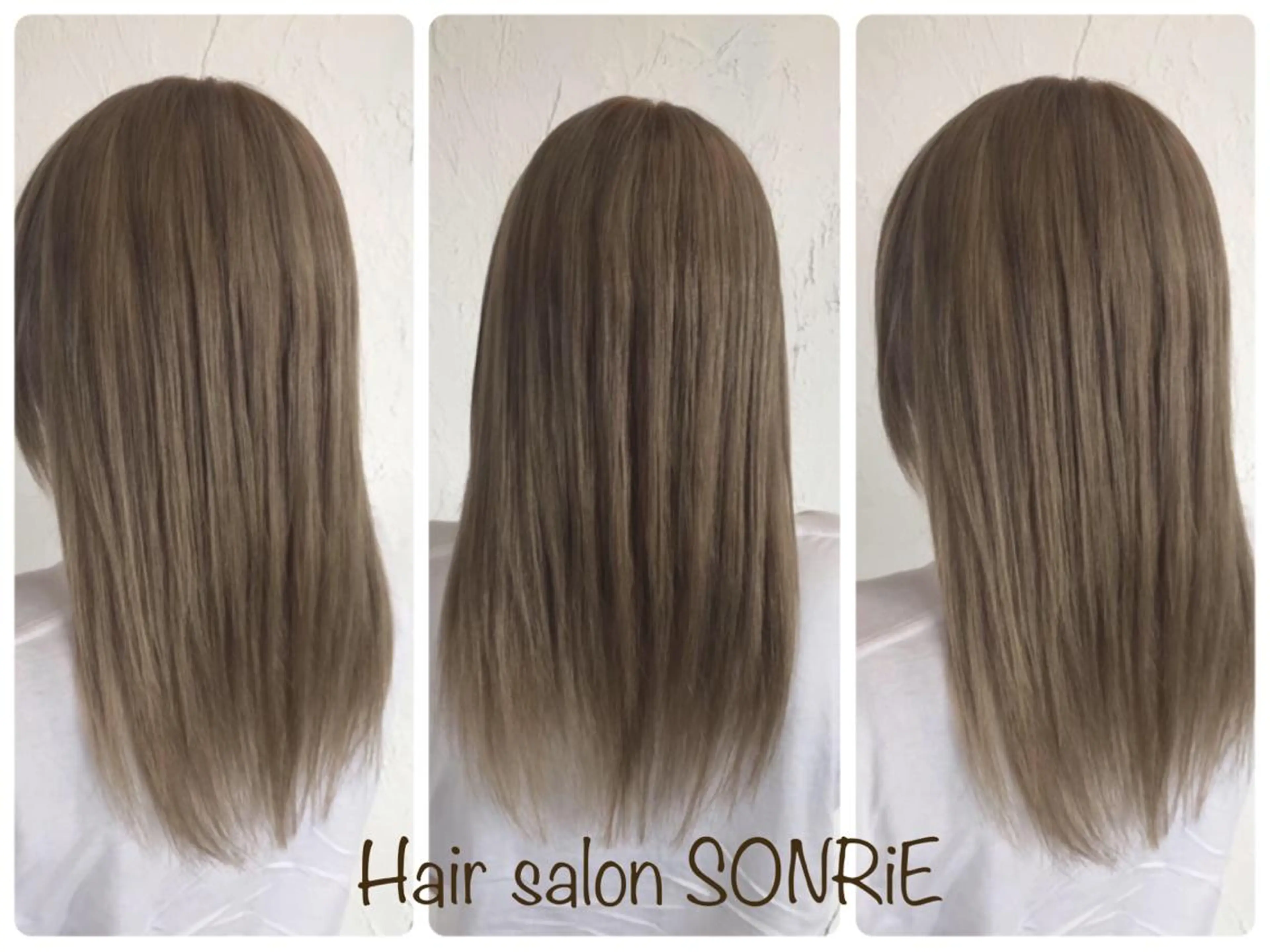 セミロング カラー パーマ ヘアアレンジ アッシュ ベージュカラー トリートメント 豊橋美容院 ソンリエのヘアスタイル