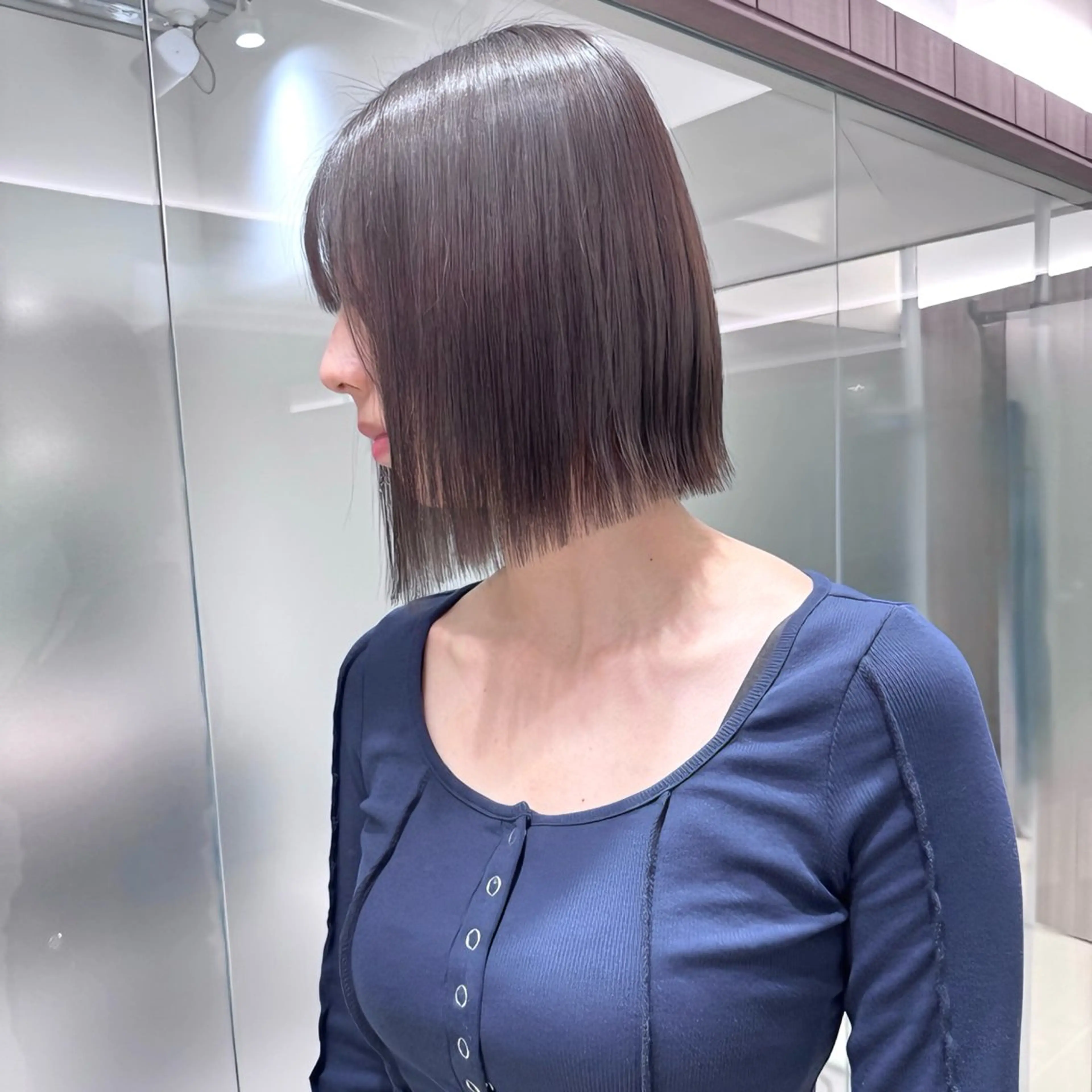 ショート カラー ボブ 髪質改善 カット ヘアカラー 縮毛矯正 トリートメント MiU所属・癖毛救済✂️ボブ /髪質改善ストレートのヘアスタイル
