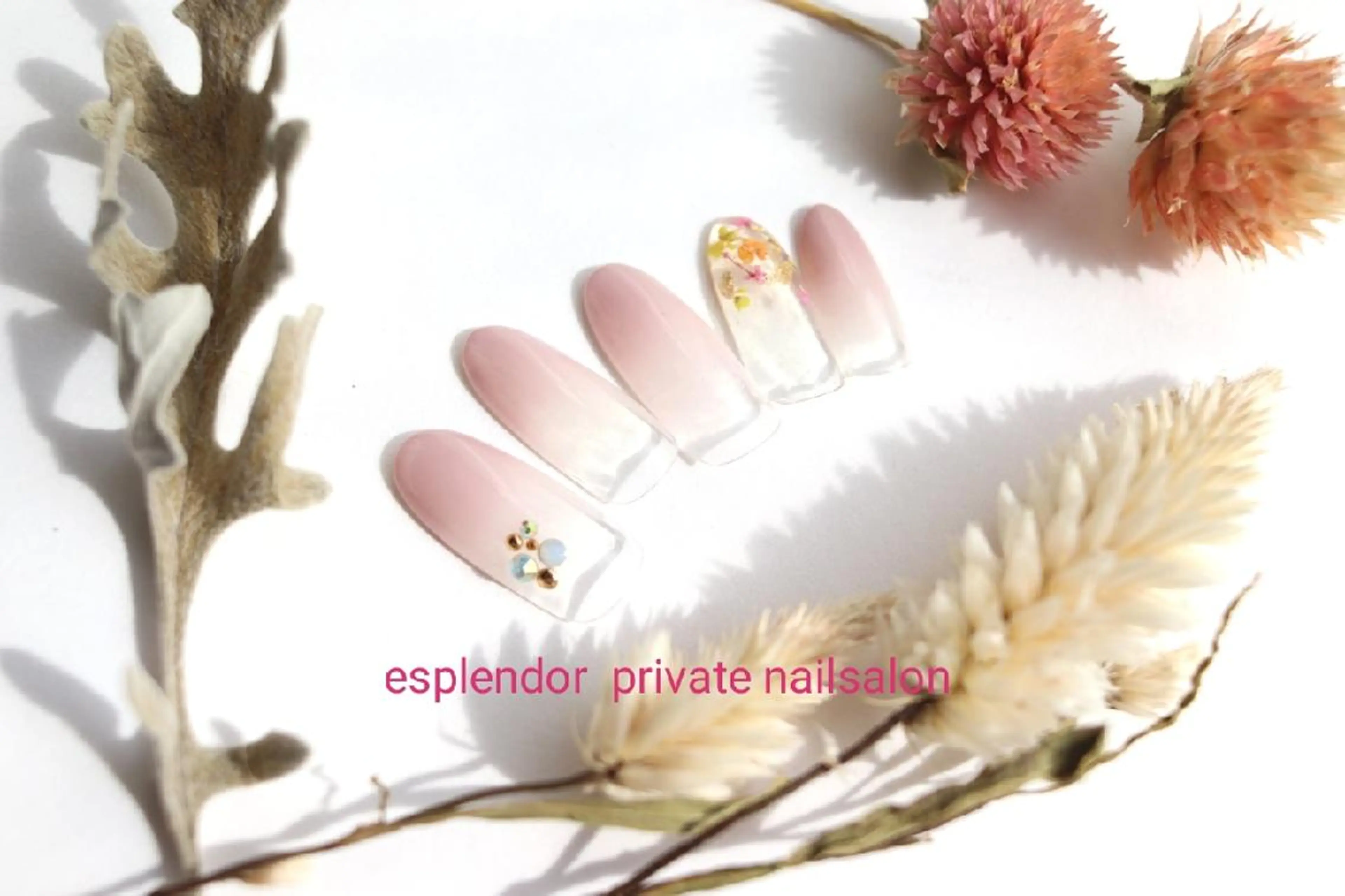 ネイル クリアネイル ピンク ハンドネイル ハンドケア esplendor  小野寺のネイルデザイン