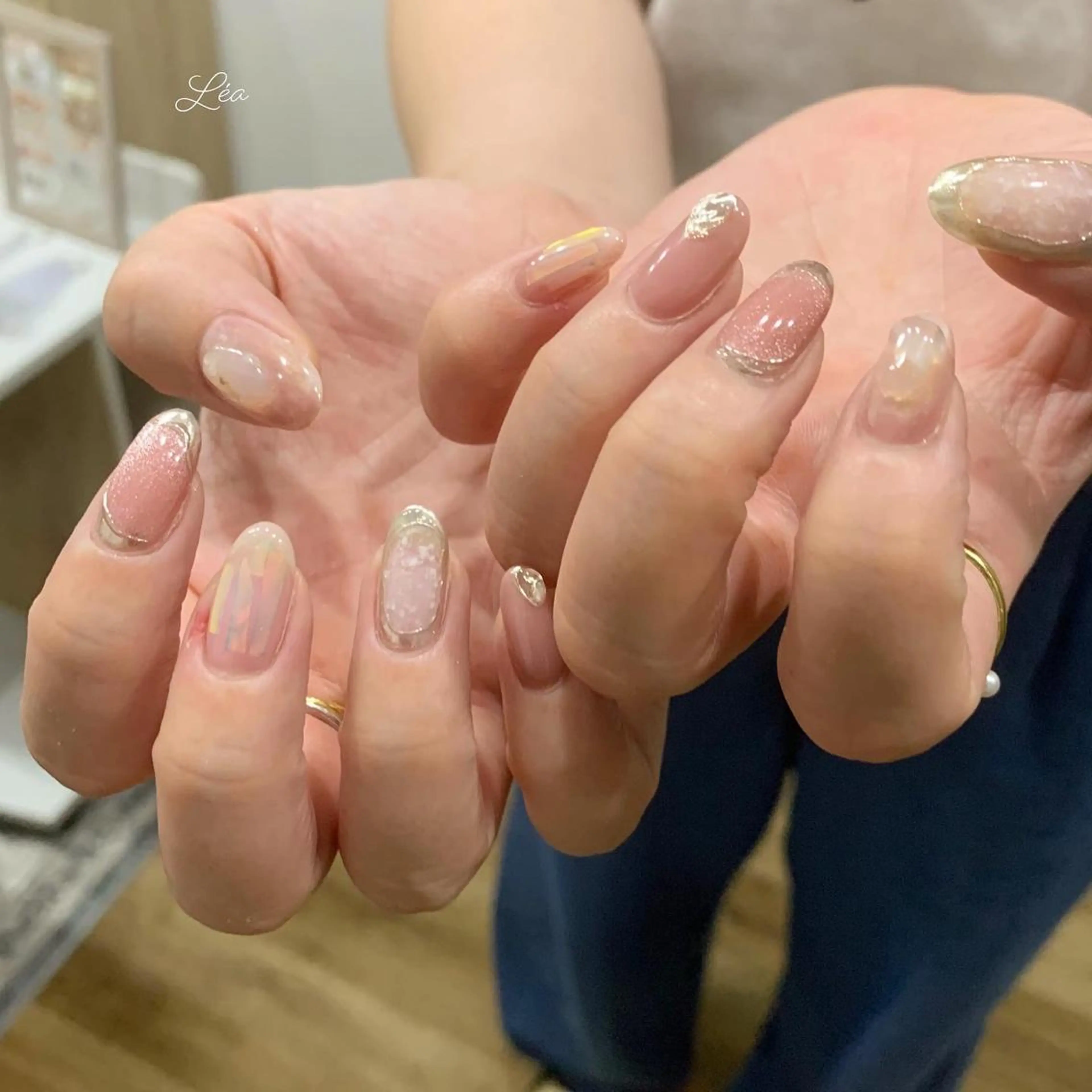 ネイル ジェルネイル 持ち込み パラジェル ソフトジェル Léa nailのネイルデザイン