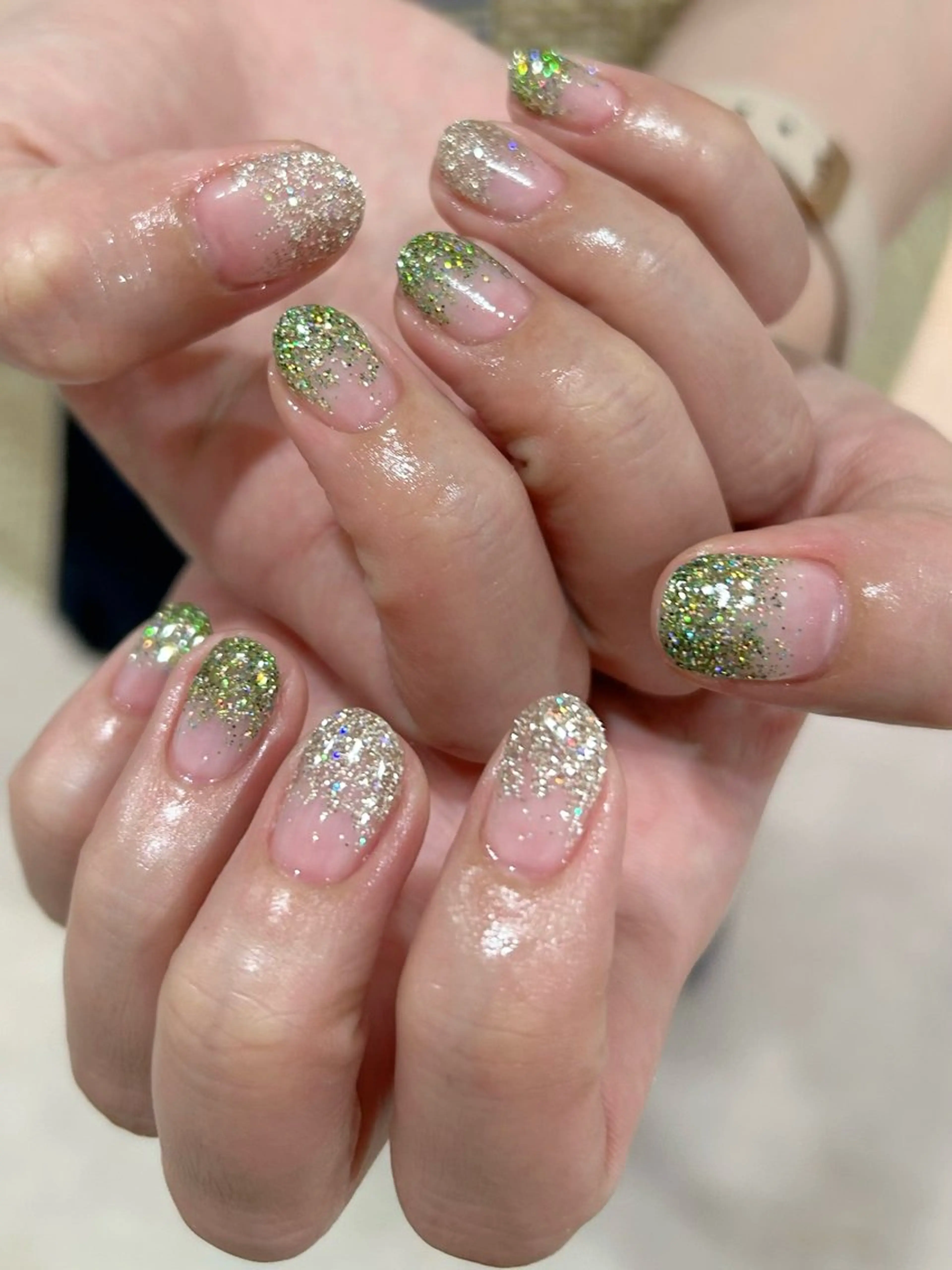 ネイル グラデーション ラメ(グリッター) シンプルネイル Bianca栄店 はるなのネイルデザイン