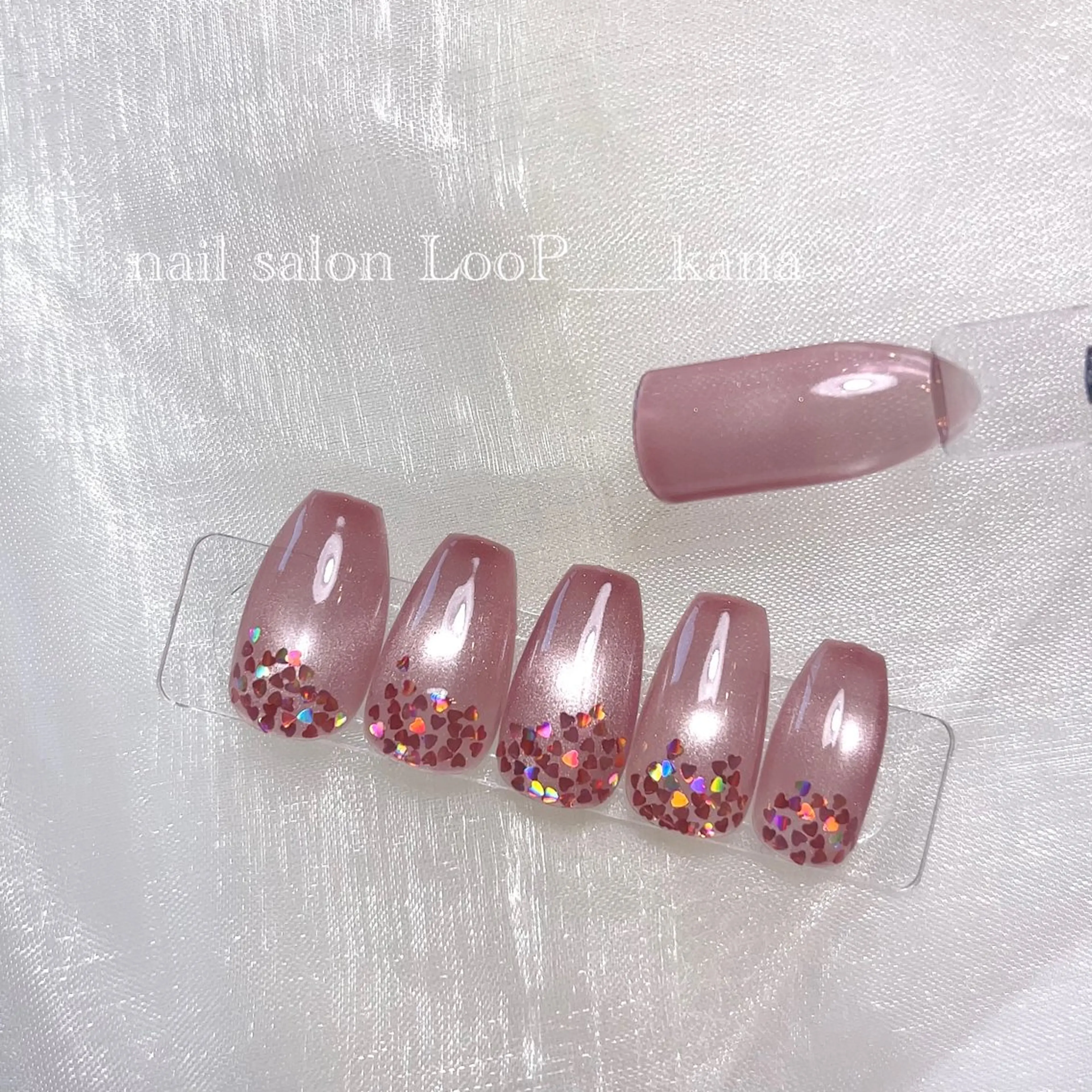 ネイル ハート ハンドネイル ネイルモデル募集中 LooP-kanaのネイルデザイン