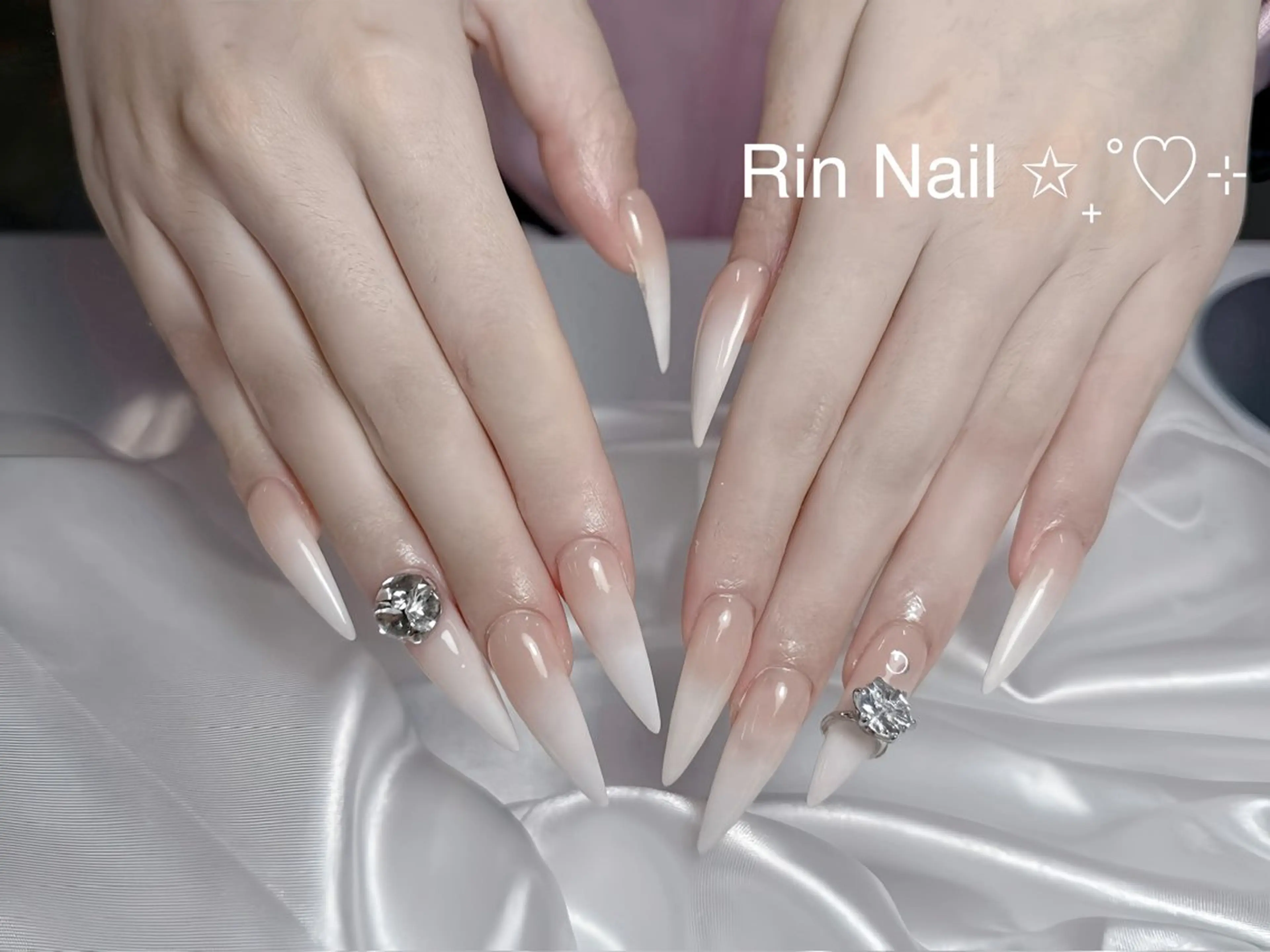 ネイル チークネイル フラッシュネイル フラワーネイル フットネイル ジェルネイル ハンドネイル Rin Nail Shinokuboのネイルデザイン