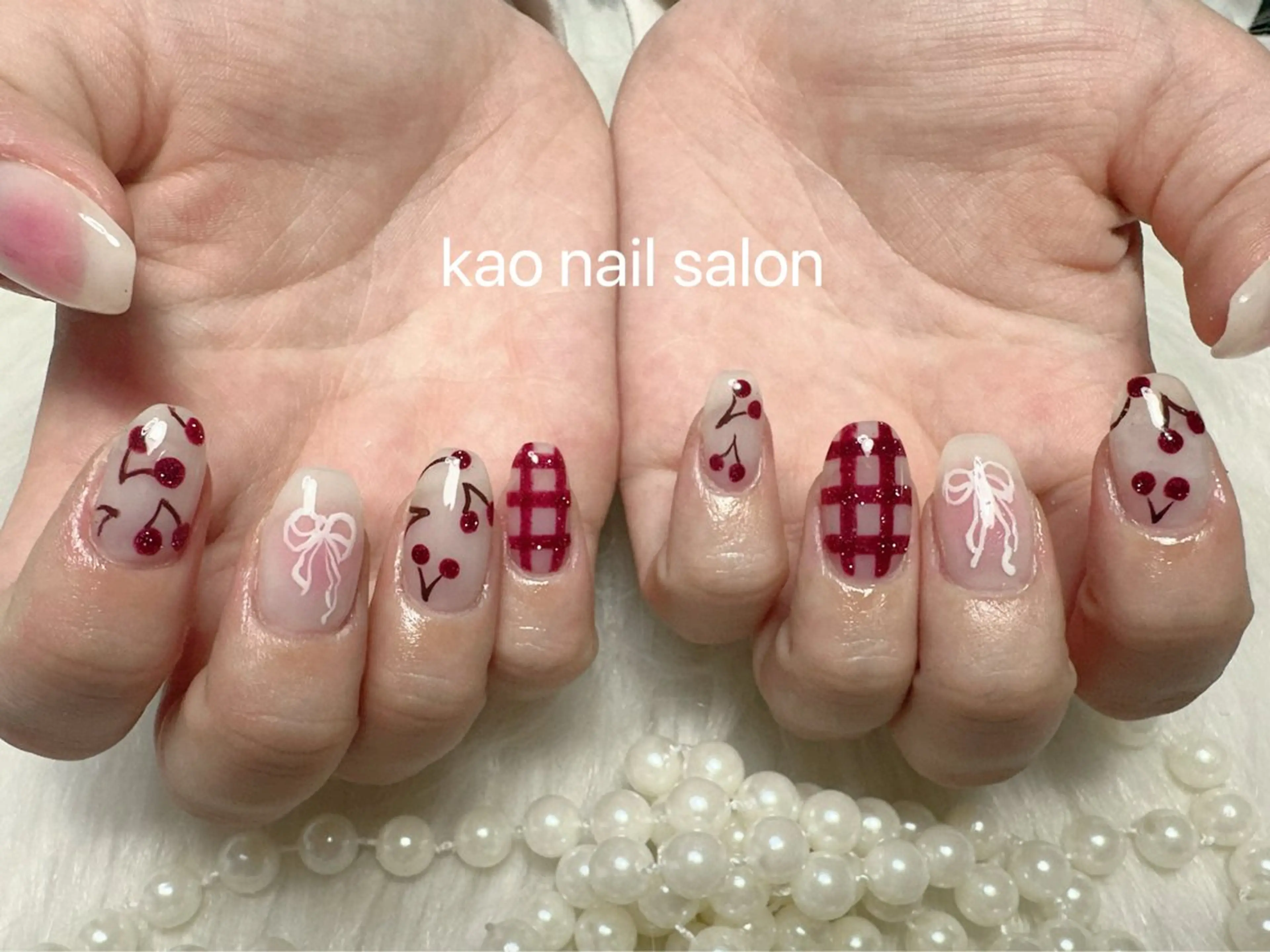 ネイル チークネイル 長さ出し フレンチネイル ジェルネイル ガラスフレンチ ハンドネイル kao nail マグネット/長さだしのネイルデザイン