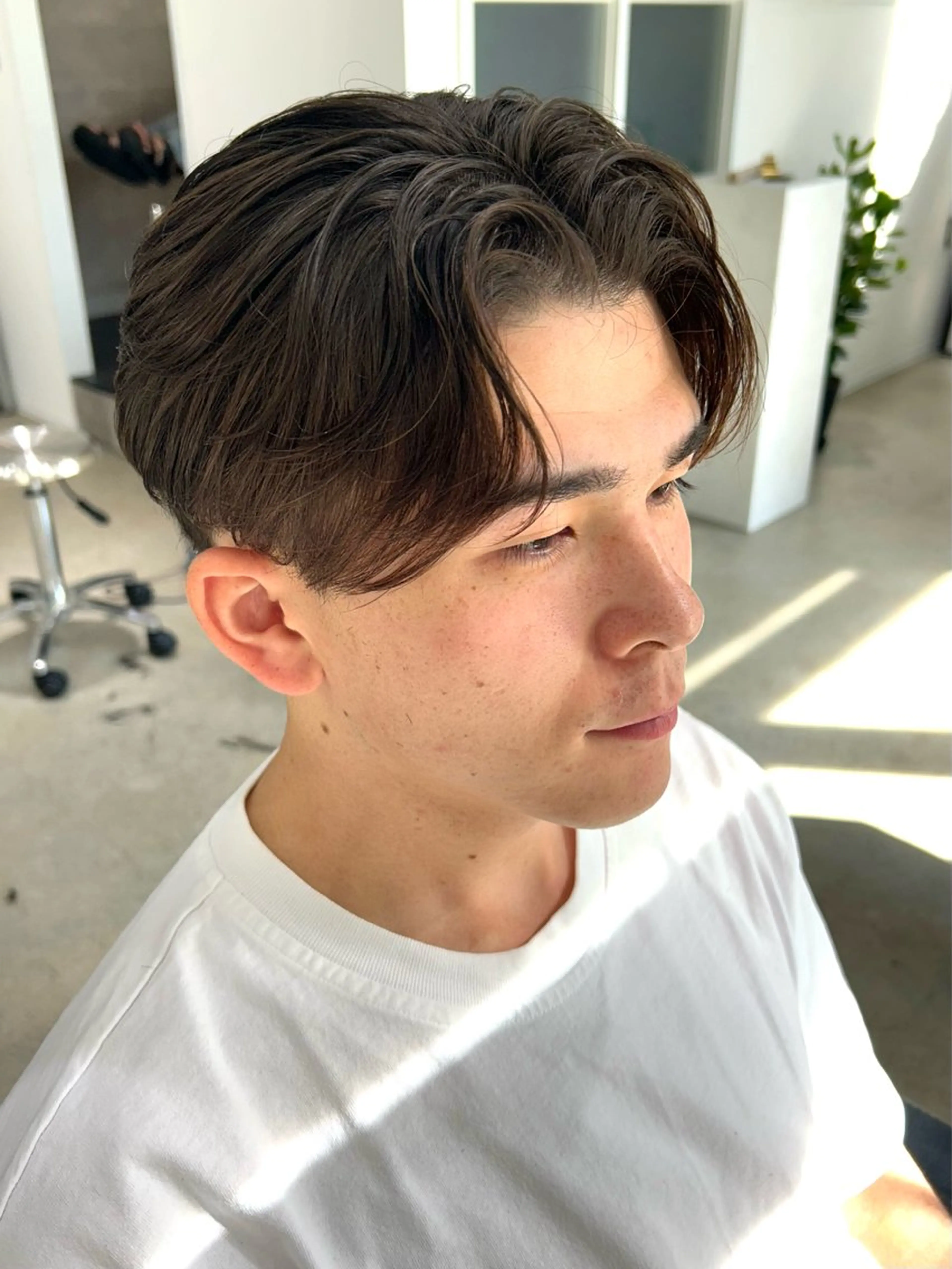 パーマ メンズ センターパート メンズ韓国風 マッシュ メンズパーマ 刈り上げ 船橋/パーマ/メンズ キチ/RITSU🪡のヘアスタイル