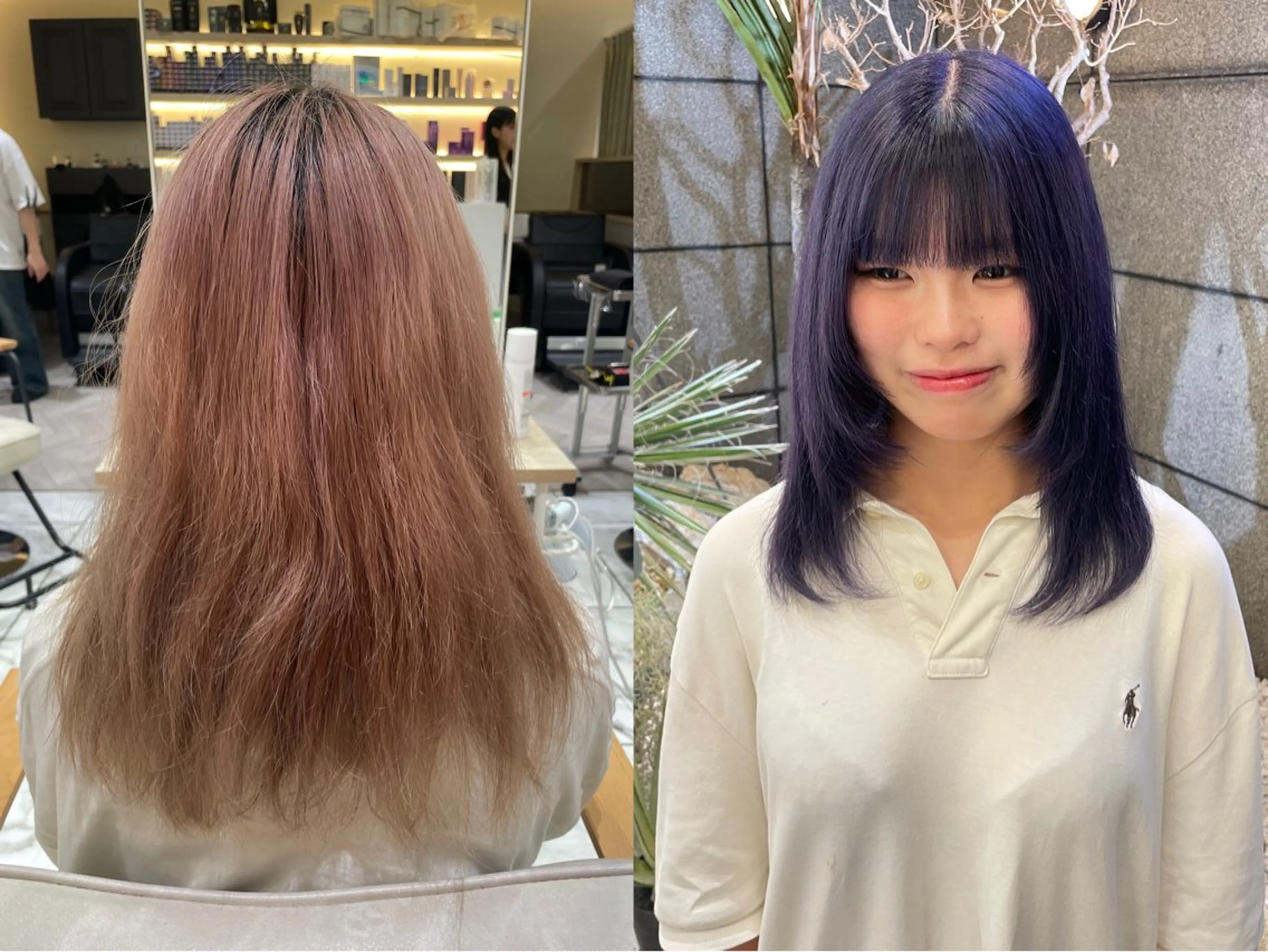 ロング カラー ブリーチ ケアブリーチ 透明感カラー ダブルカラー ハイライトカラー 透明感カラー/ 縮毛矯正/ユイ☆彡のヘアスタイル