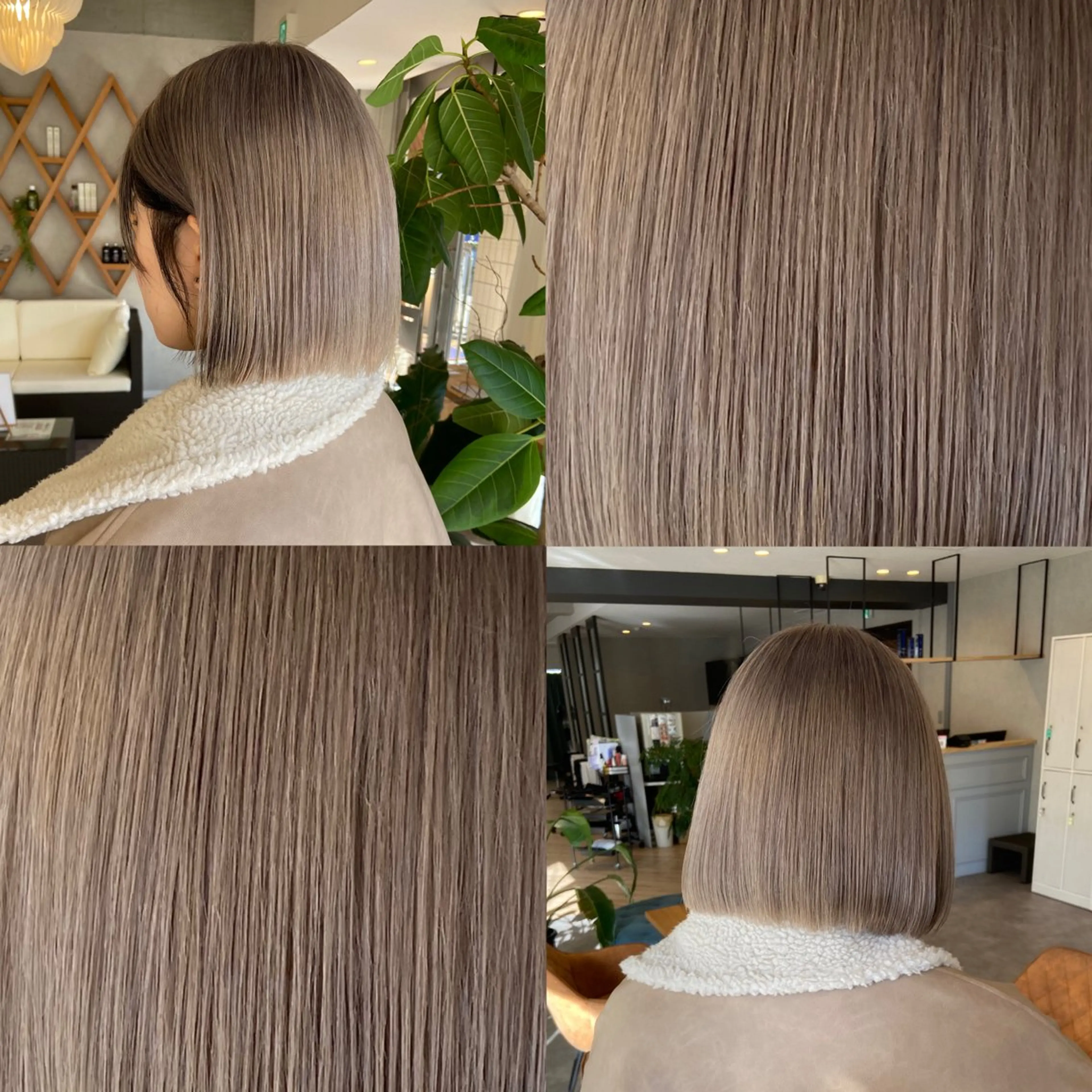 ショート カラー ベージュカラー 黒髪 ブリーチ ホワイトベージュ カット ヘアカラー ELLE&SALLY 石野のヘアスタイル