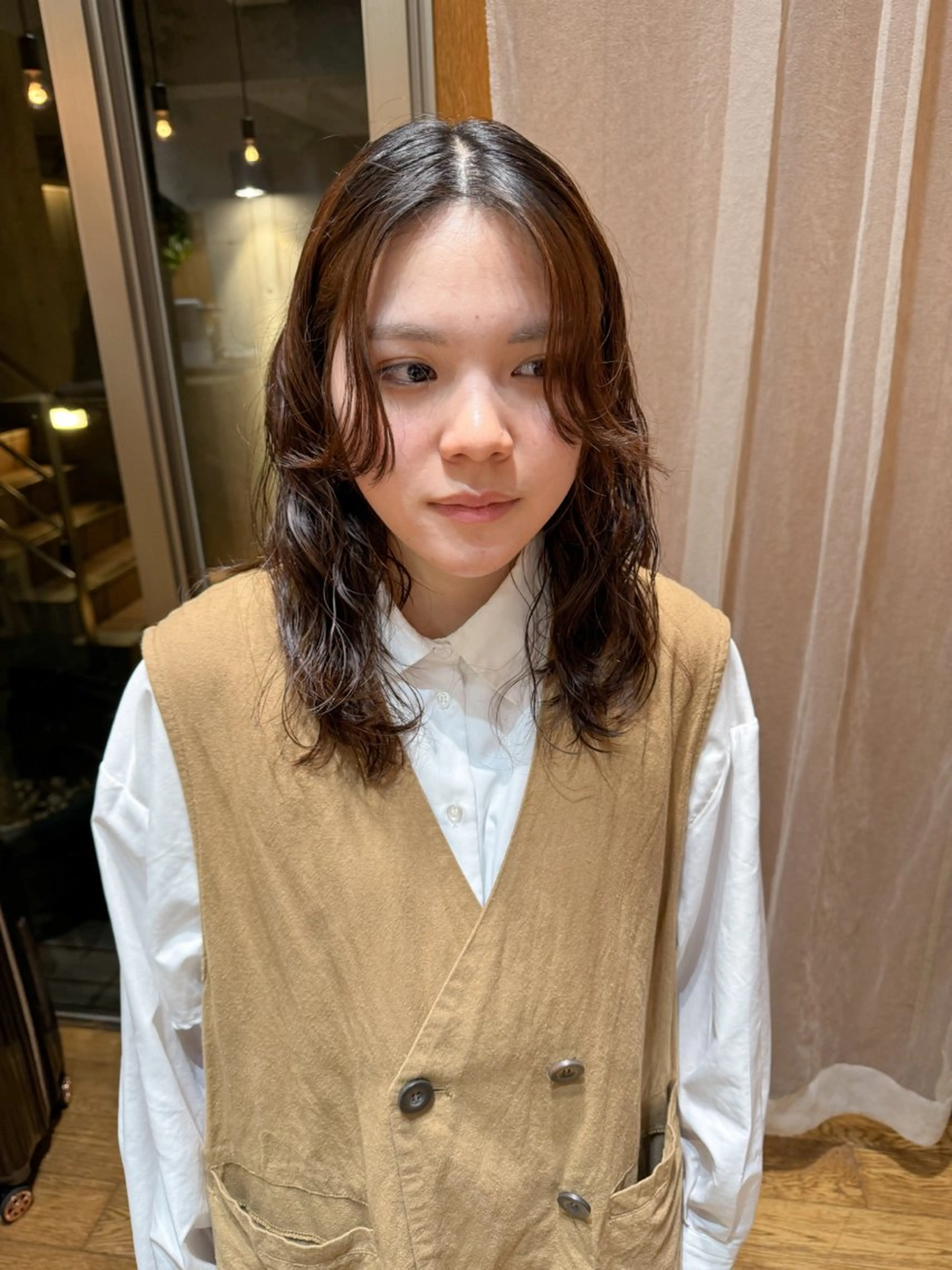 ミディアム パーマ カット パーマ 大橋 芽衣のヘアスタイル