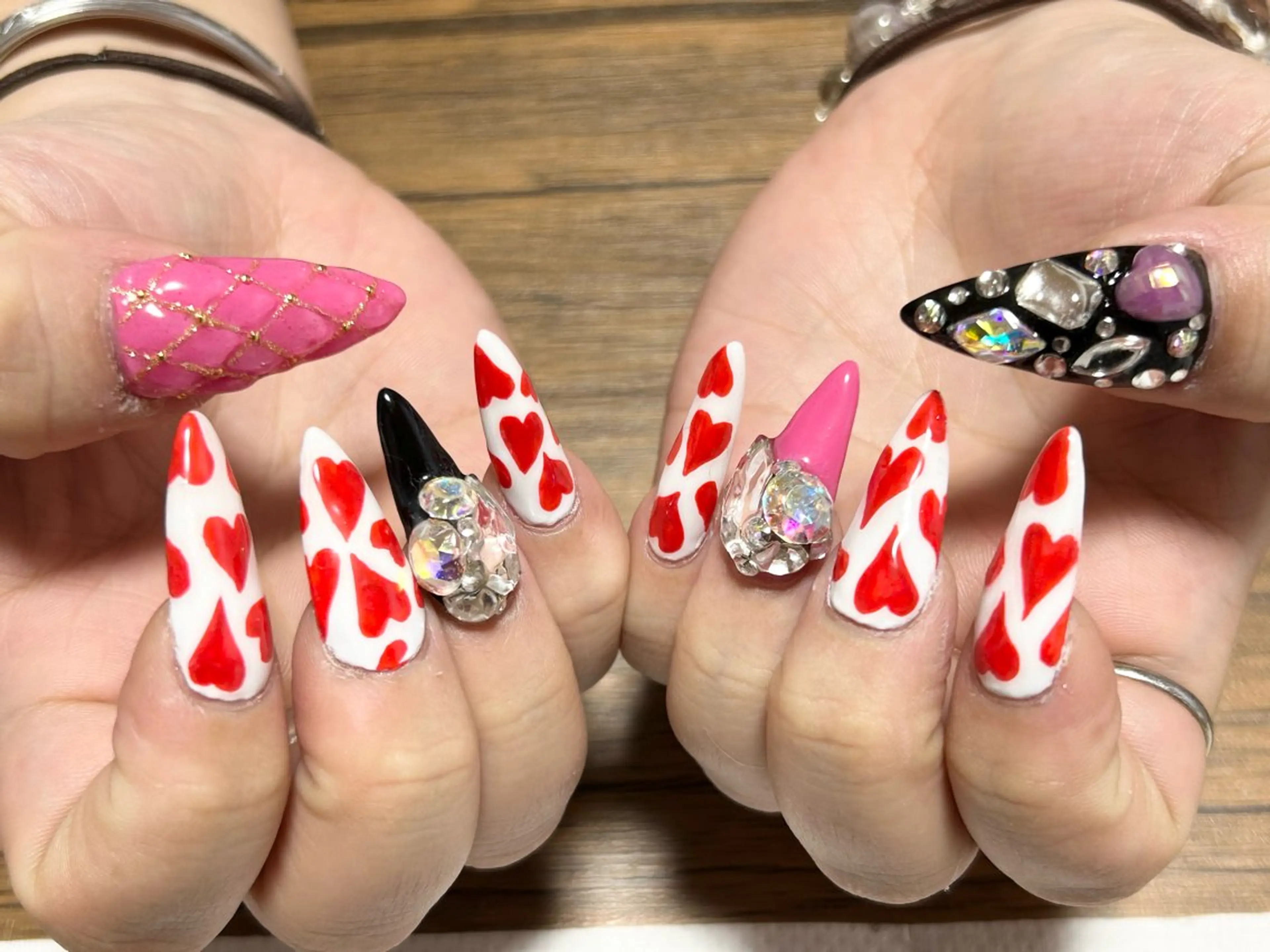ネイル ハート スカルプネイル i nailのネイルデザイン