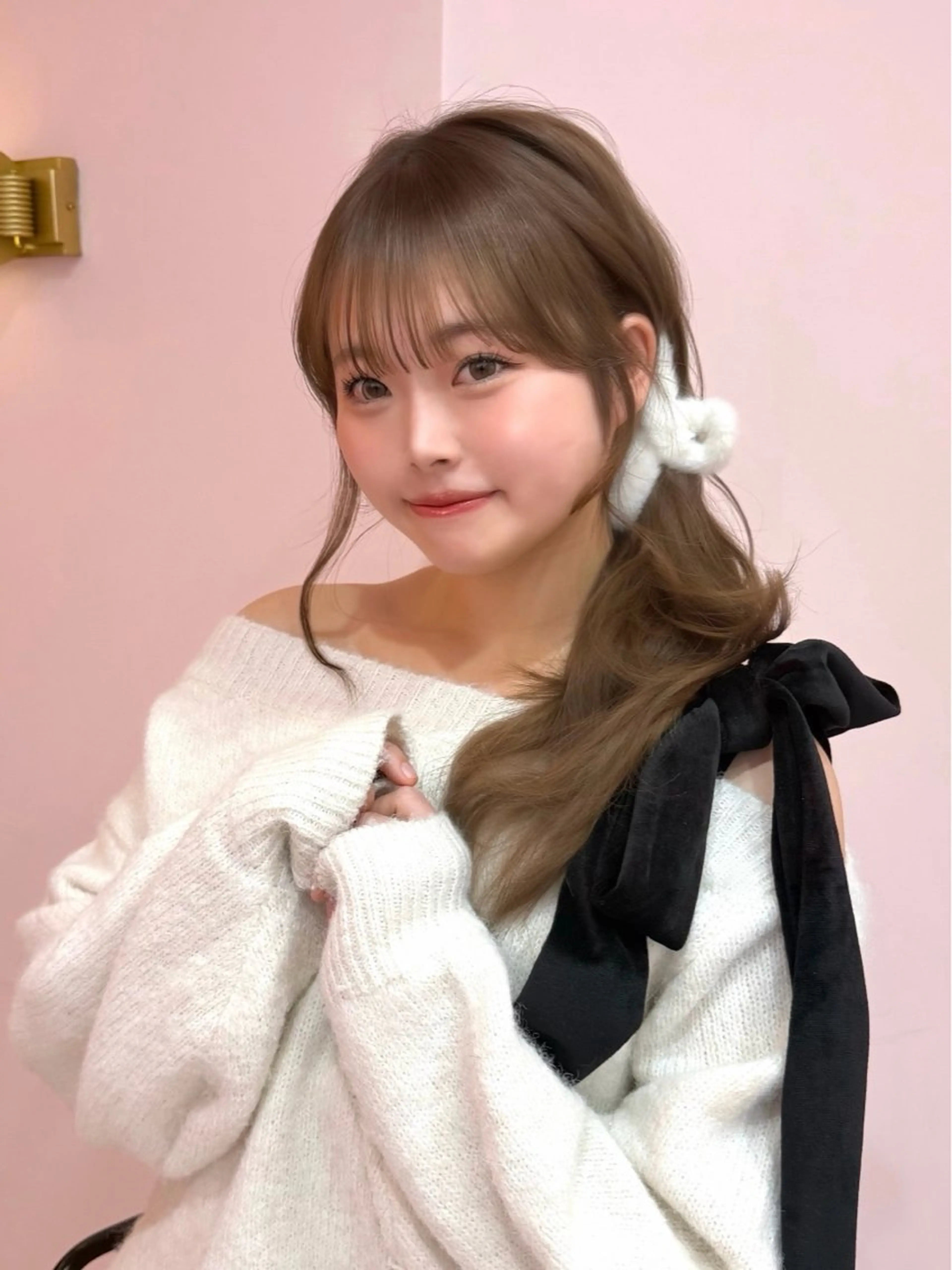 セミロング カラー ベージュカラー ブリーチ ブラウンカラー チョコレートブラウン 透明感カラー カット ヘアカラー 渋谷/韓国ヘア/ 顔まわり♡Ayakaのヘアスタイル