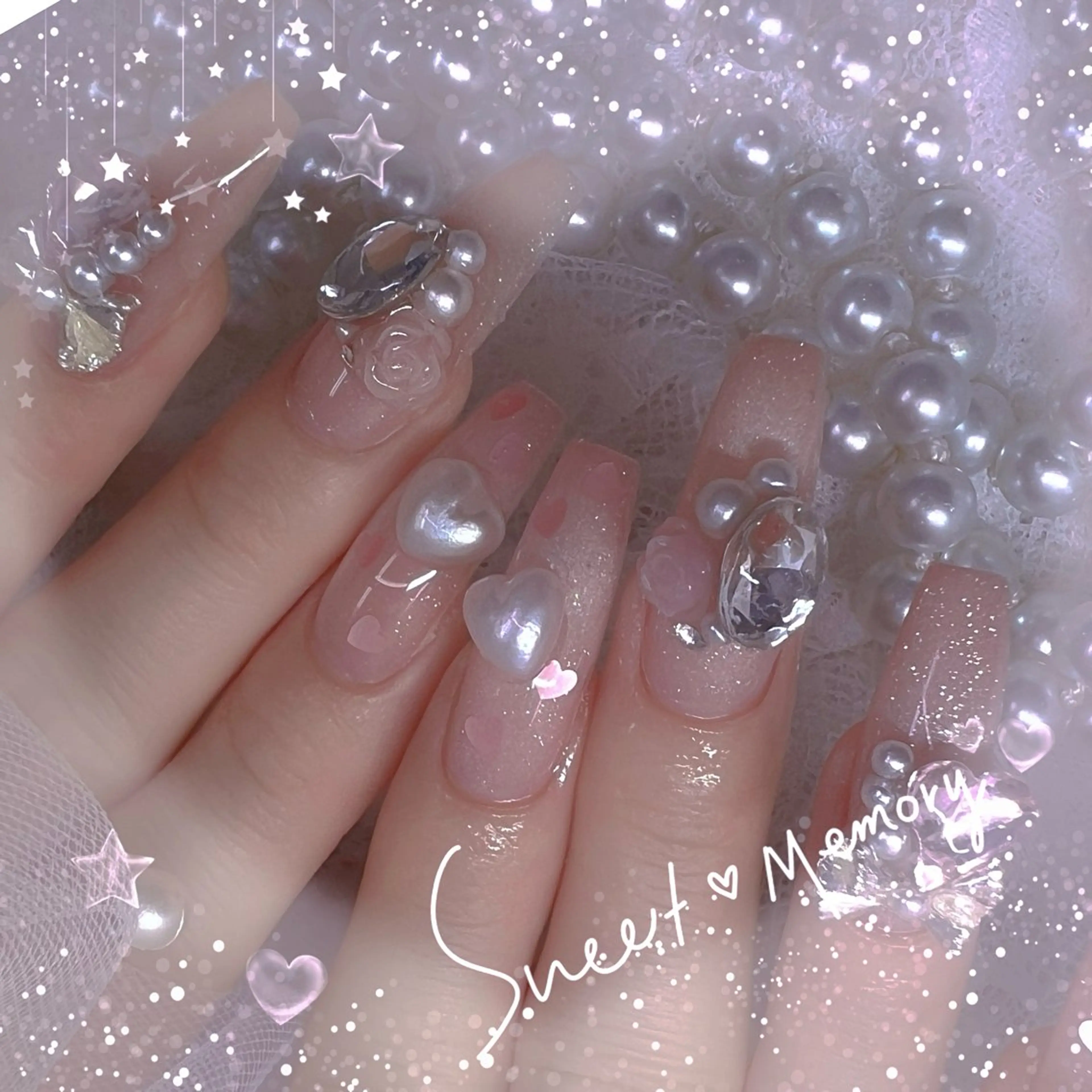 ネイル チークネイル フレンチネイル ガーリー ガラスフレンチ グラデーション ハンドネイル Chill Nailsalonのネイルデザイン
