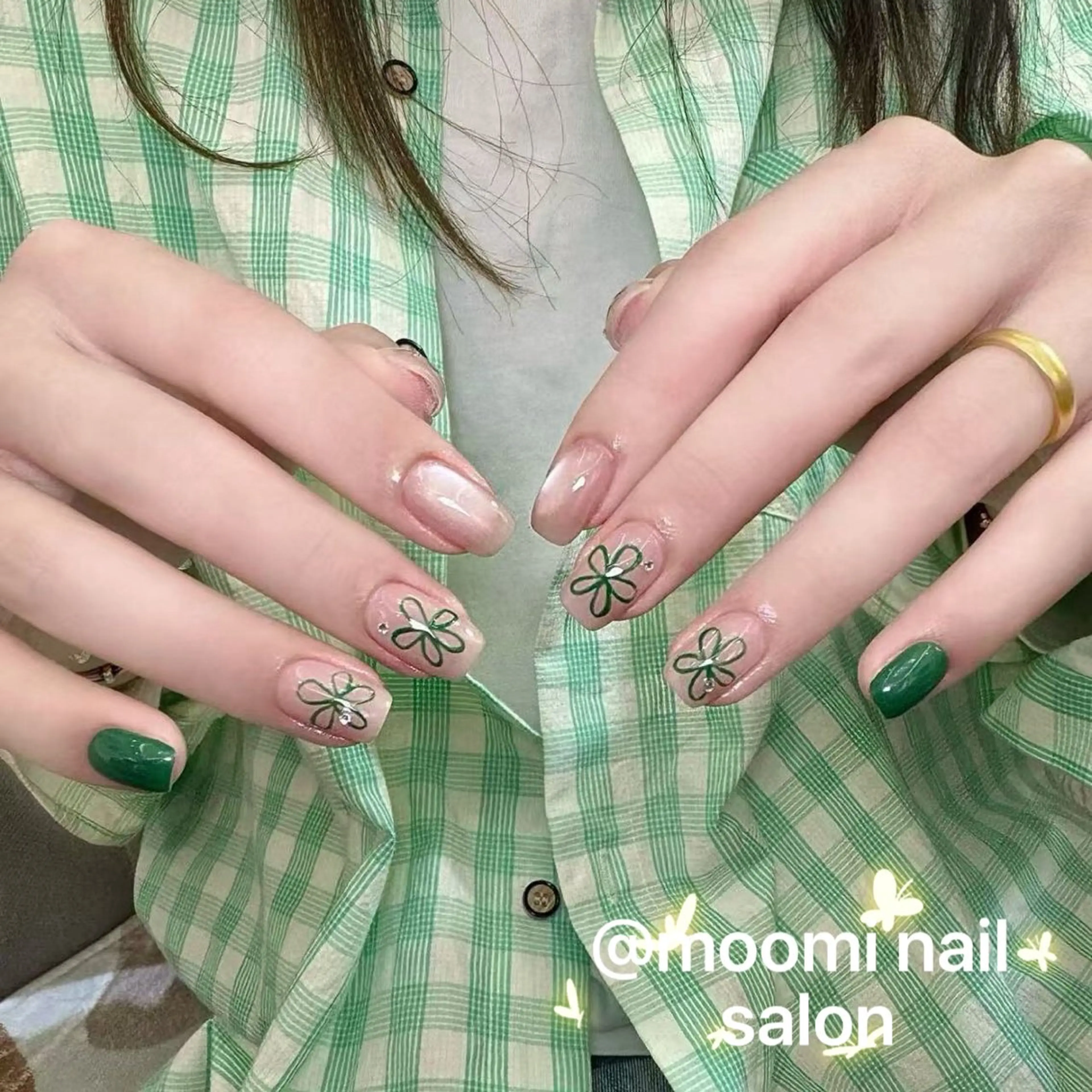 ネイル チークネイル フレンチネイル ジェルネイル グラデーション ハート ハンドネイル moomi nail スカルプ専門のネイルデザイン