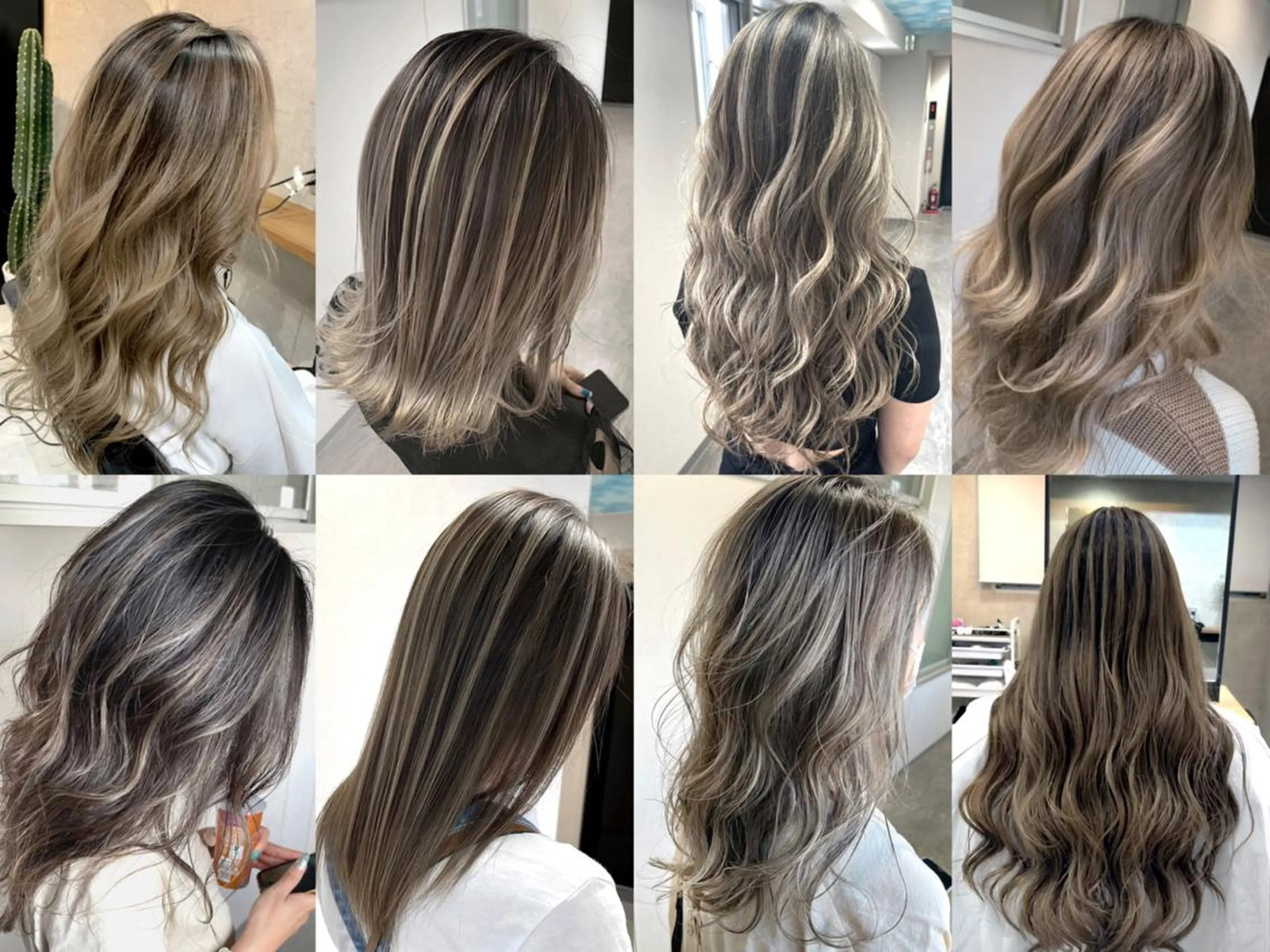 セミロング カラー バレイヤージュ ダブルカラー ハイライトカラー ハイライト レイヤーカット カット ヘアカラー トリートメント 松井那津子 /ハイライトブリーチのヘアスタイル