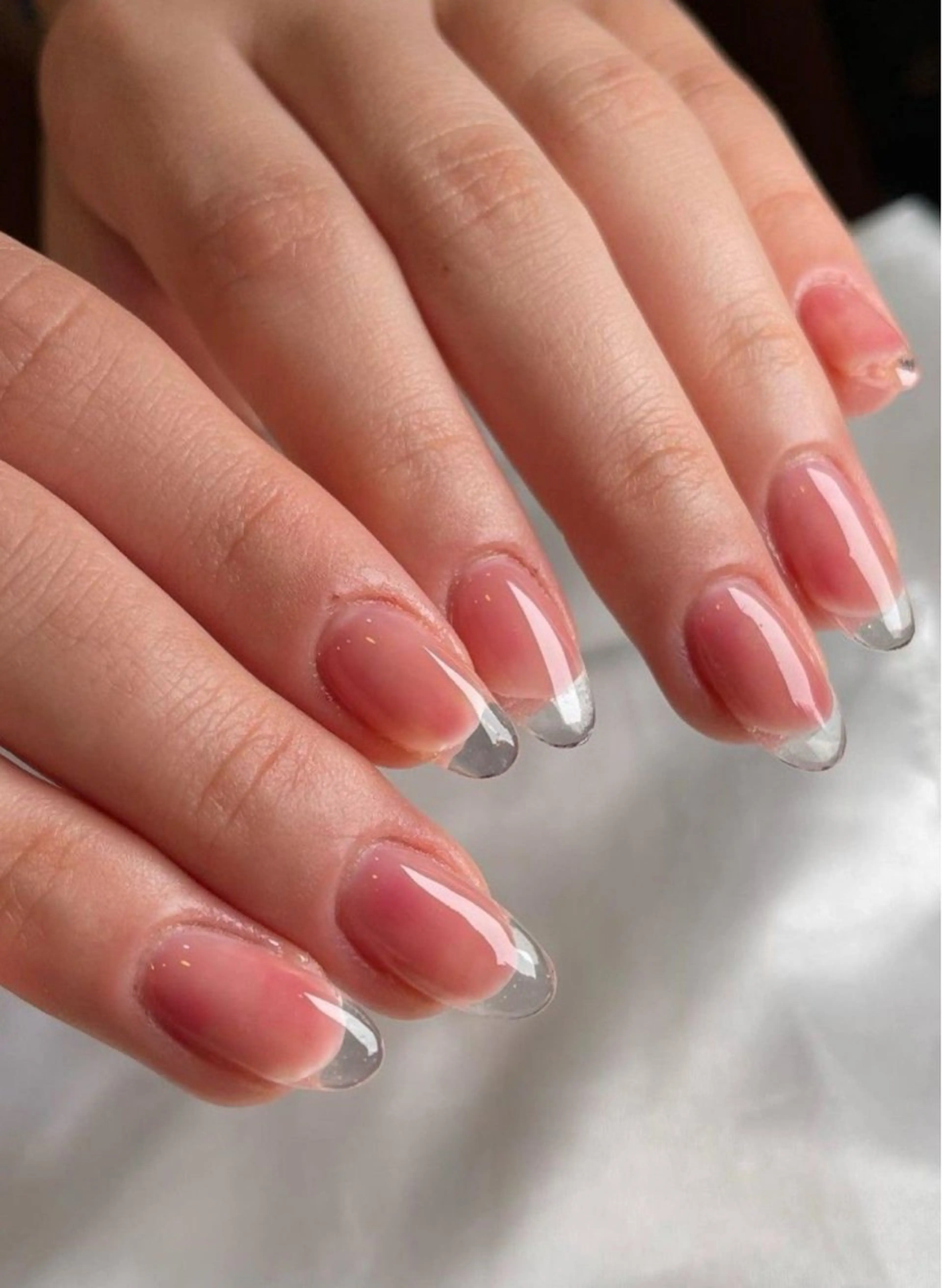 ネイル クリアネイル フレンチネイル 夏ネイル Yuzuchi Nailのネイルデザイン