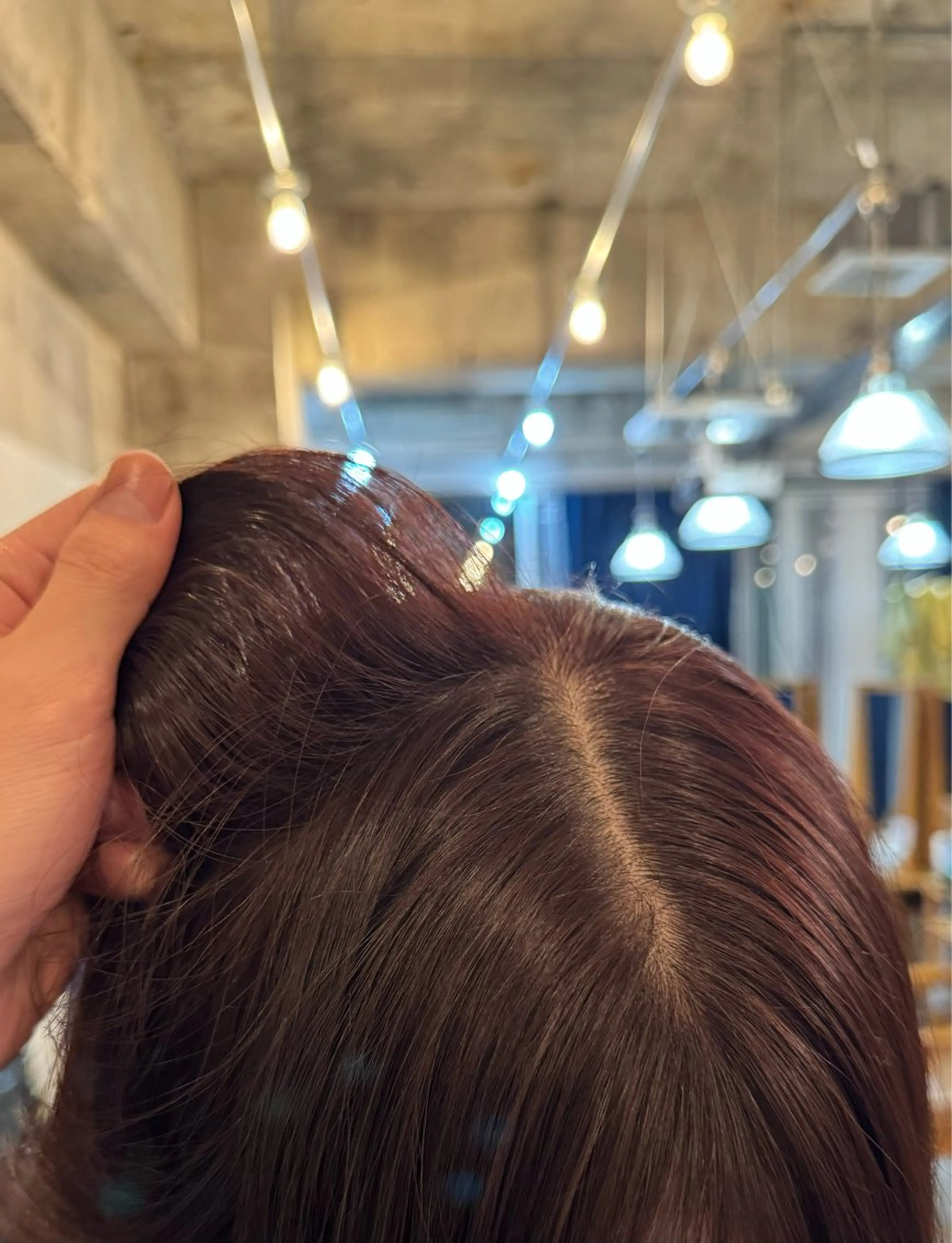 ミディアム カラー ブリーチ カシス ダブルカラー ブリーチなしカラー レッドカラー カット ヘアカラー SABO /透明感カラー/美髪のヘアスタイル
