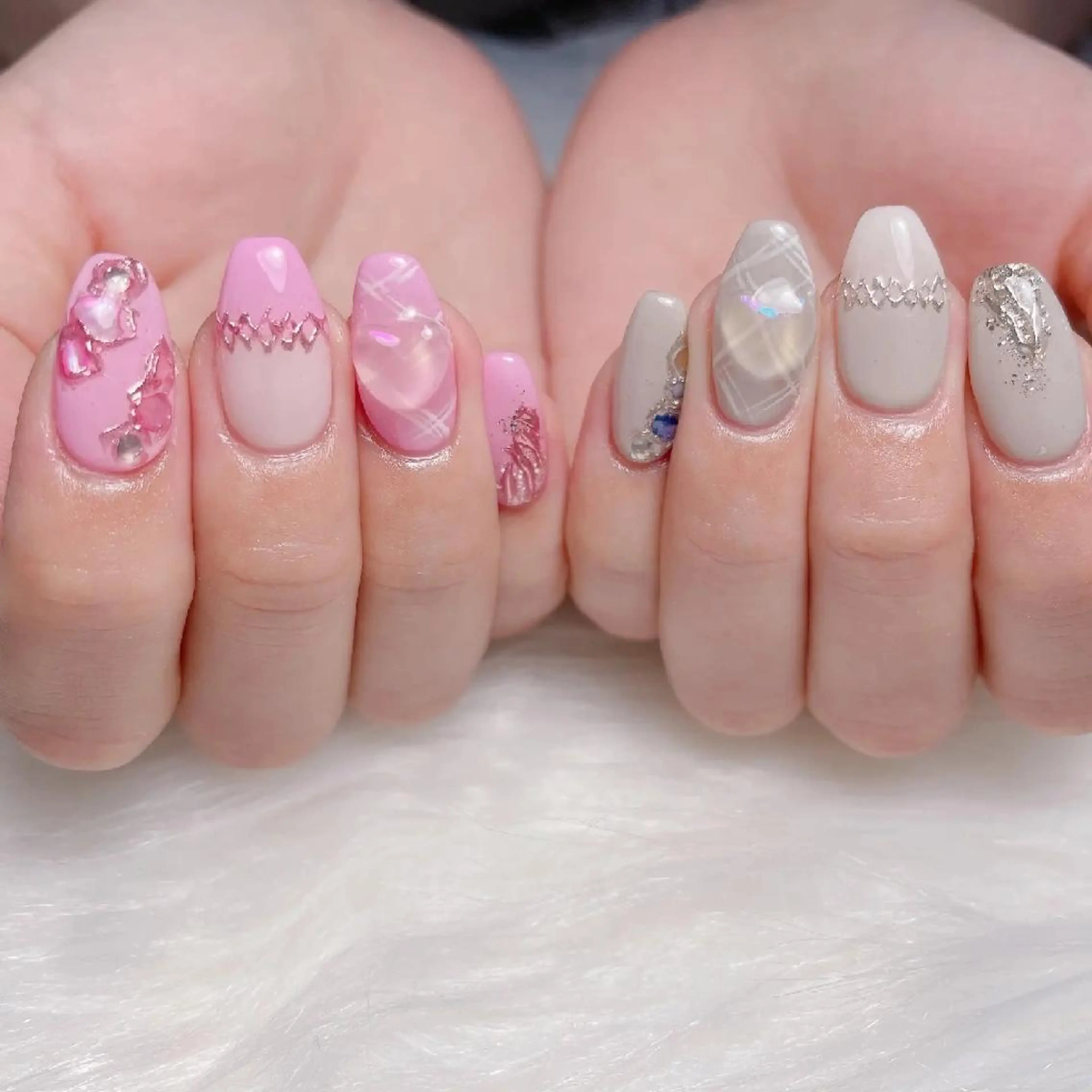 ネイル アートネイル べっ甲ネイル ボルドー 長さ出し フラワーネイル 🎀Yumi✨ ミキネイルサロン池袋のネイルデザイン