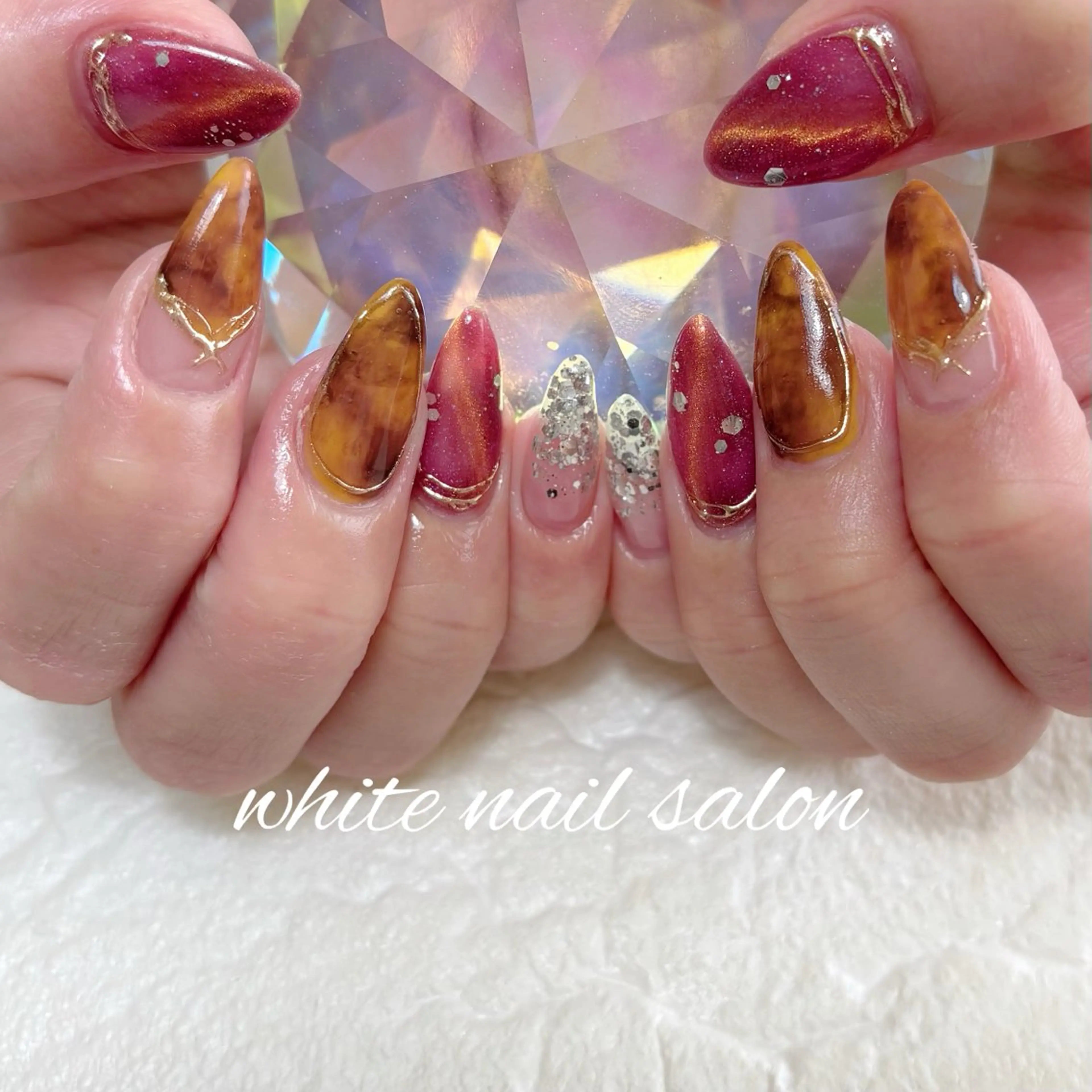 ネイル フットネイル ホワイト ハンドネイル white nail salonのネイルデザイン