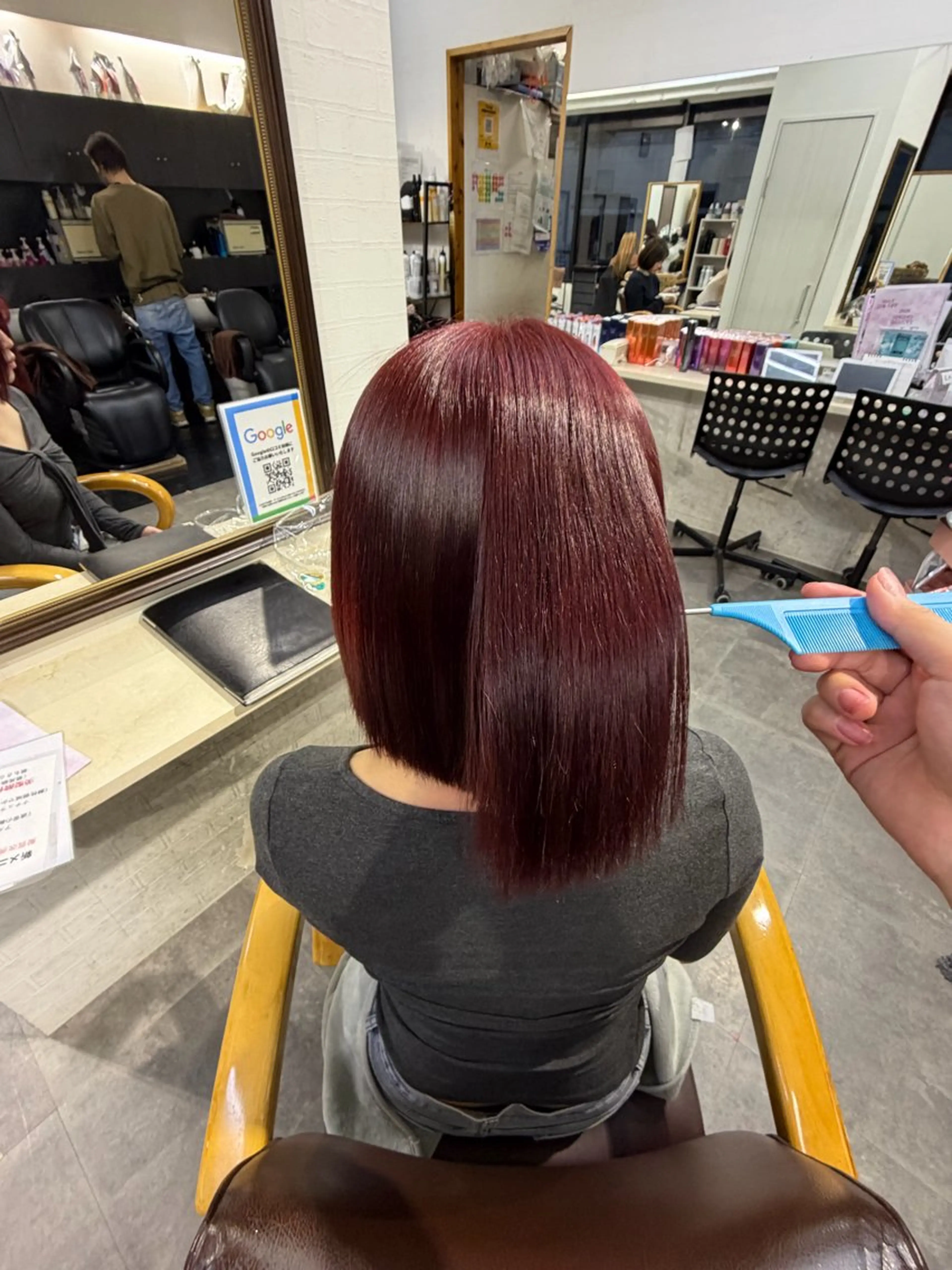 カラー ダブルカラー レッドカラー U-topia 🌺井出萌菜🌺のヘアスタイル