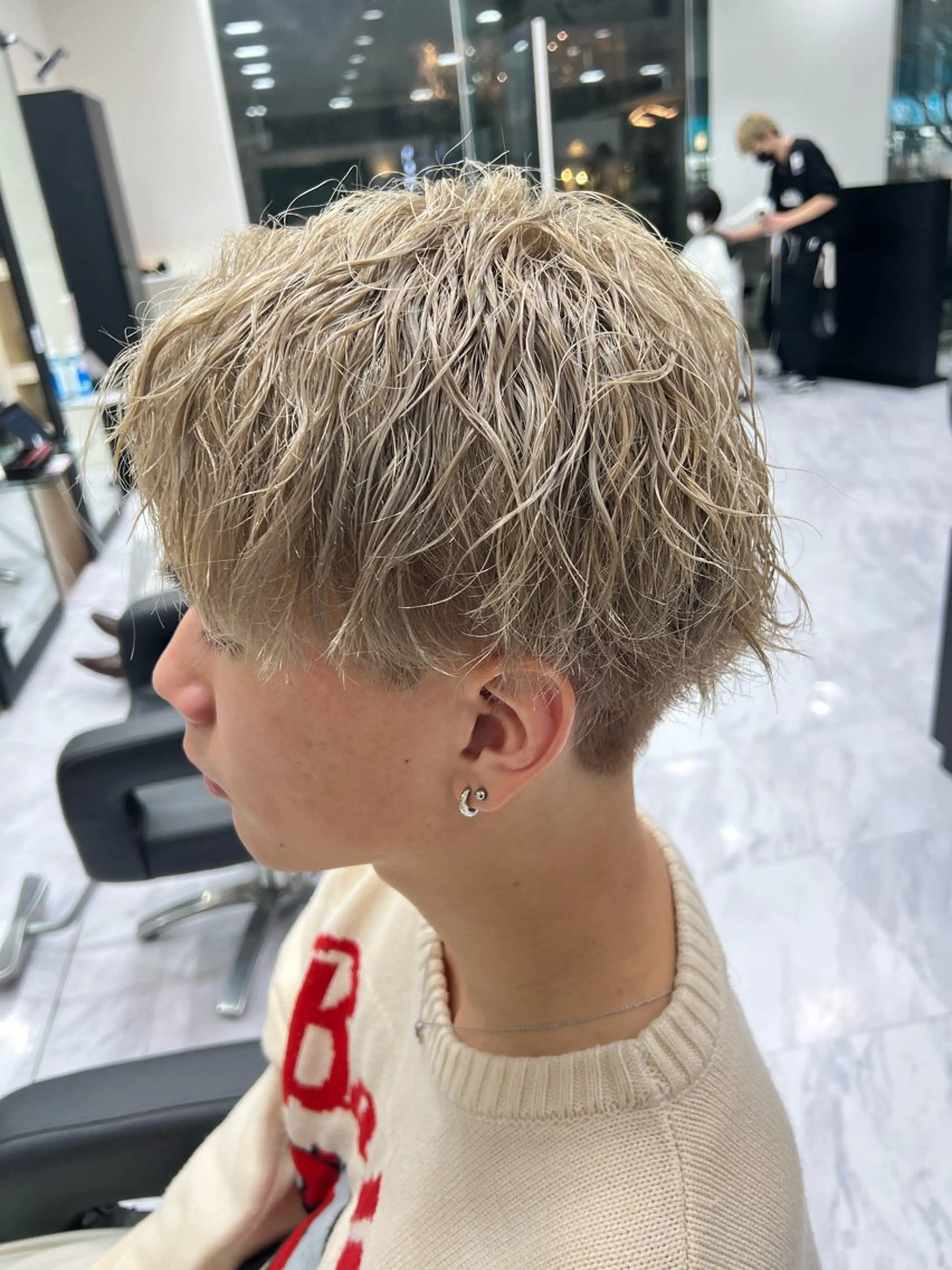 カラー メンズ ベージュカラー ホワイトベージュ 🍒KUMAGAI 🍒のヘアスタイル