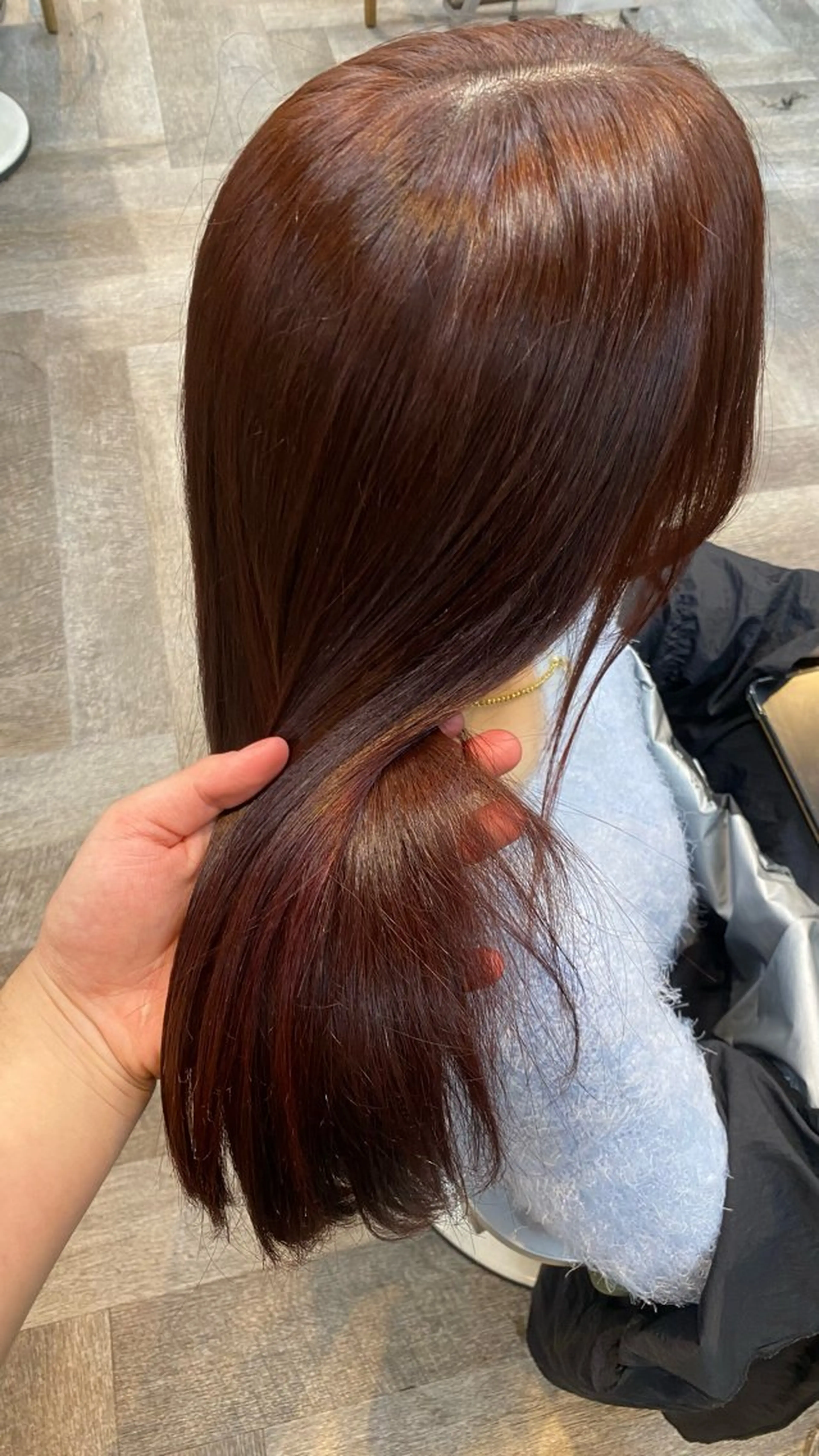 ロング カラー ブラウンカラー ピンクカラー ピンクブラウン ヘアカラー 飯田 雷晟のヘアスタイル