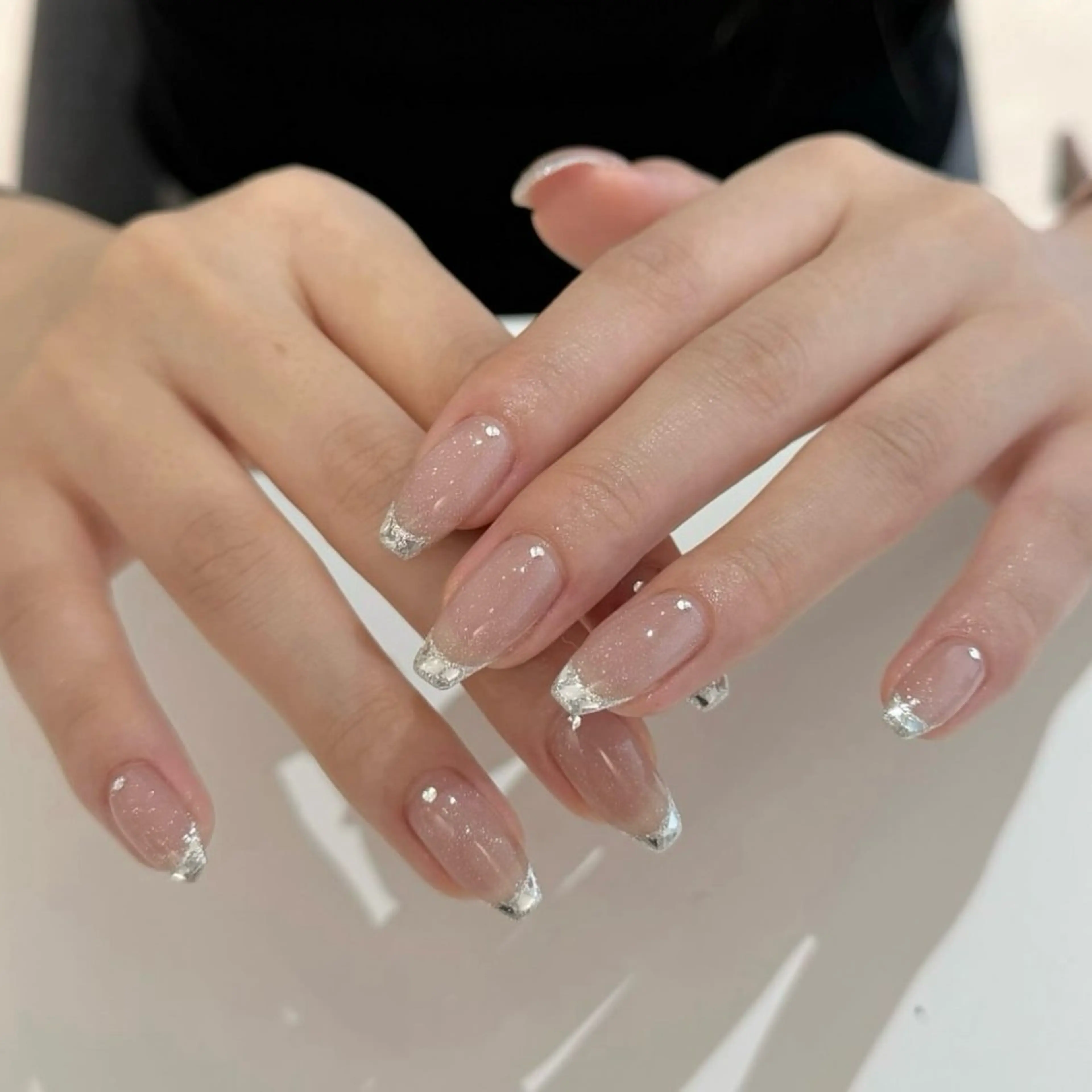ネイル フレンチネイル ガラスフレンチ Luludi nail&eyeのネイルデザイン