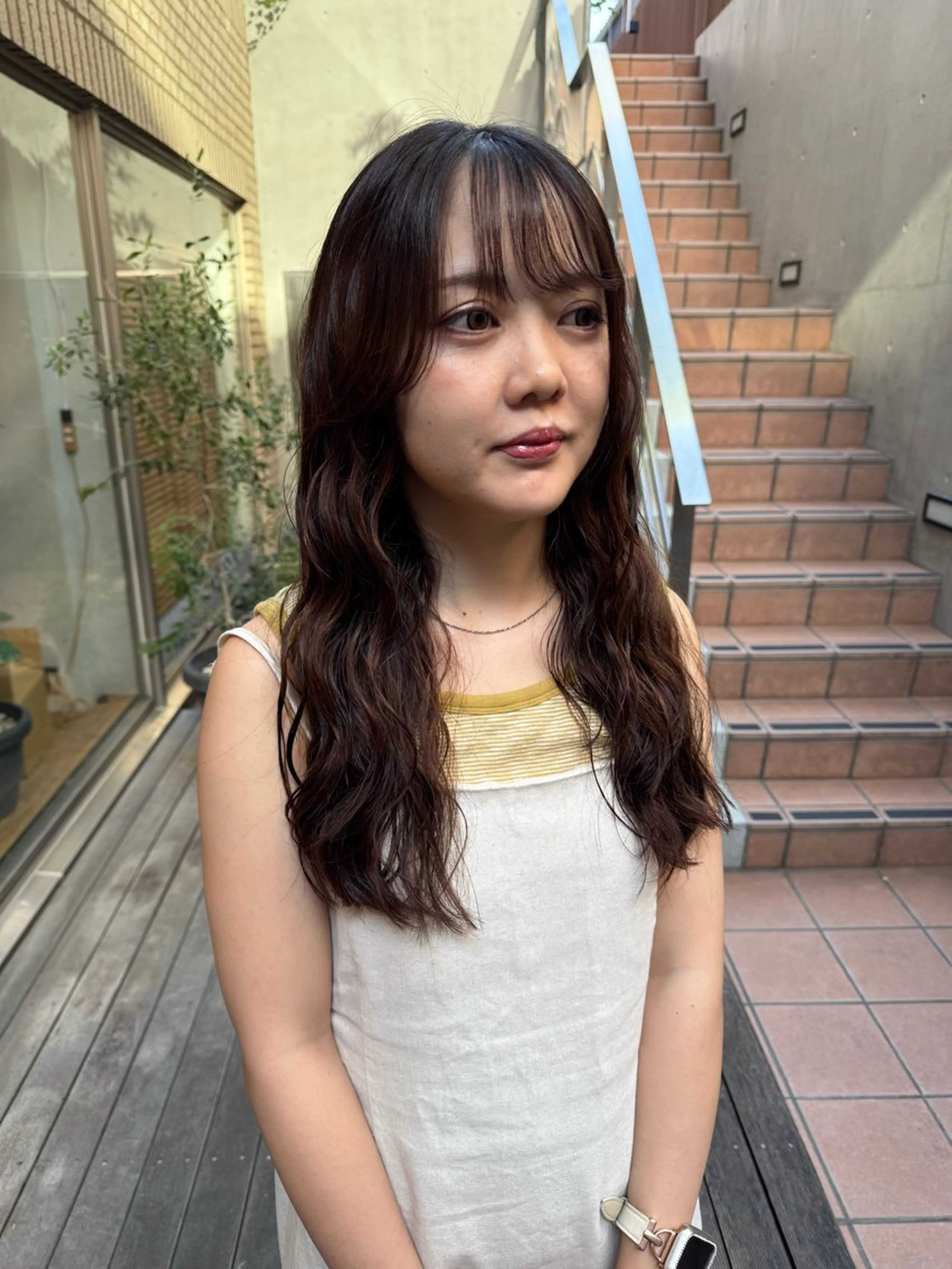 ミディアム パーマ ミディアムパーマ カット パーマ 大橋 芽衣のヘアスタイル