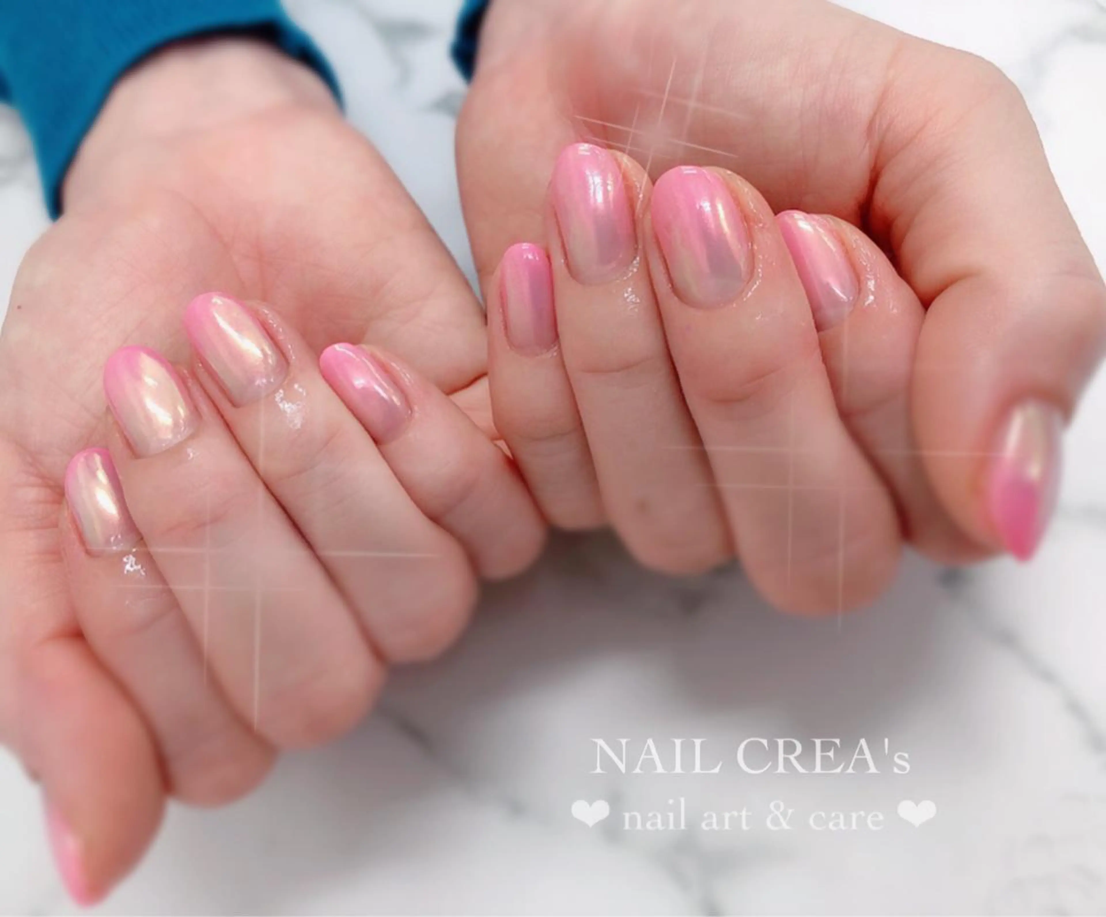 ネイル オーロラネイル ミラーネイル ハンドネイル NAIL CREAs ネイルクレアズのネイルデザイン