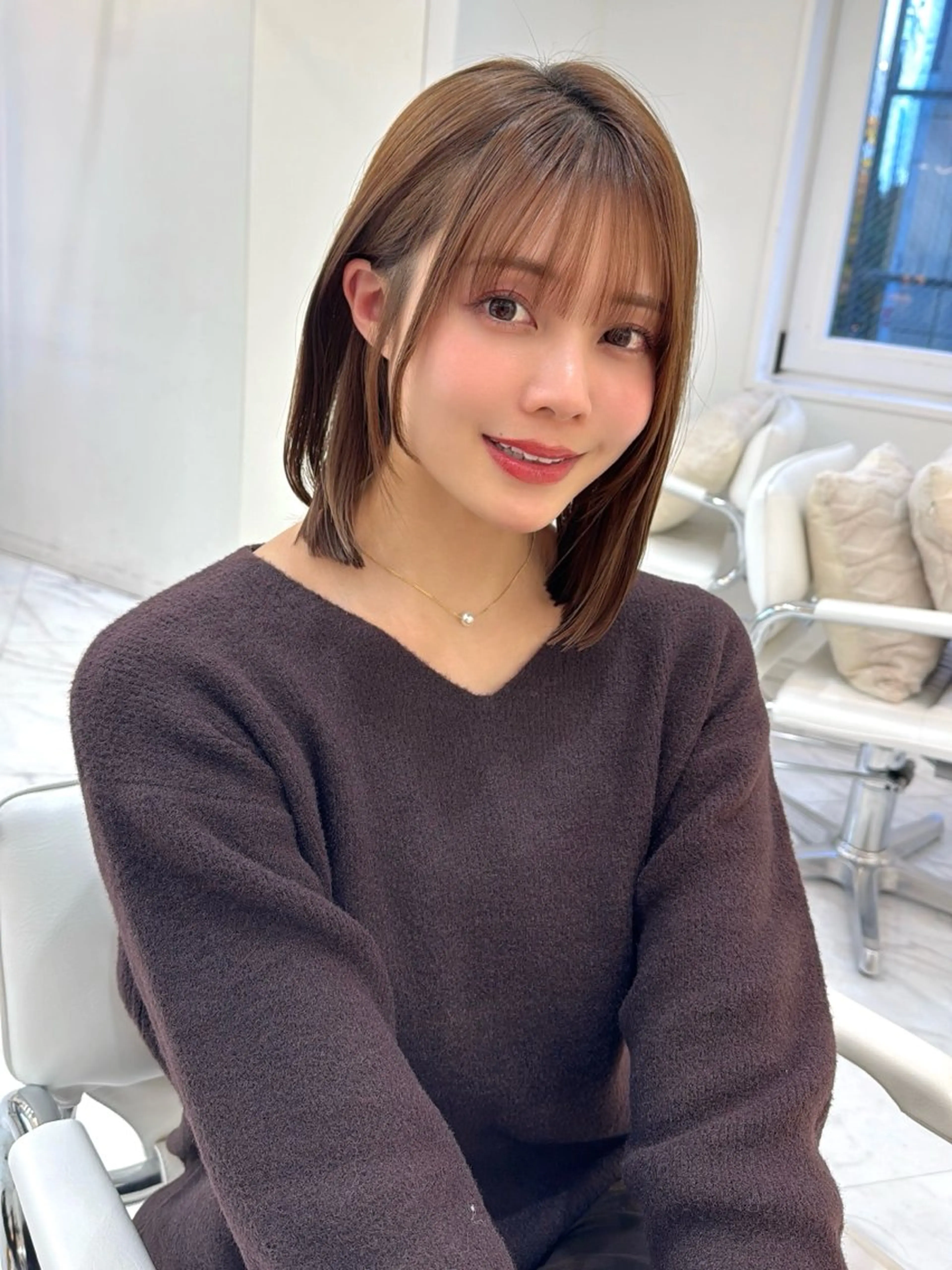 ミディアム カラー ボブ ボブ/レイヤー /植原健太のヘアスタイル