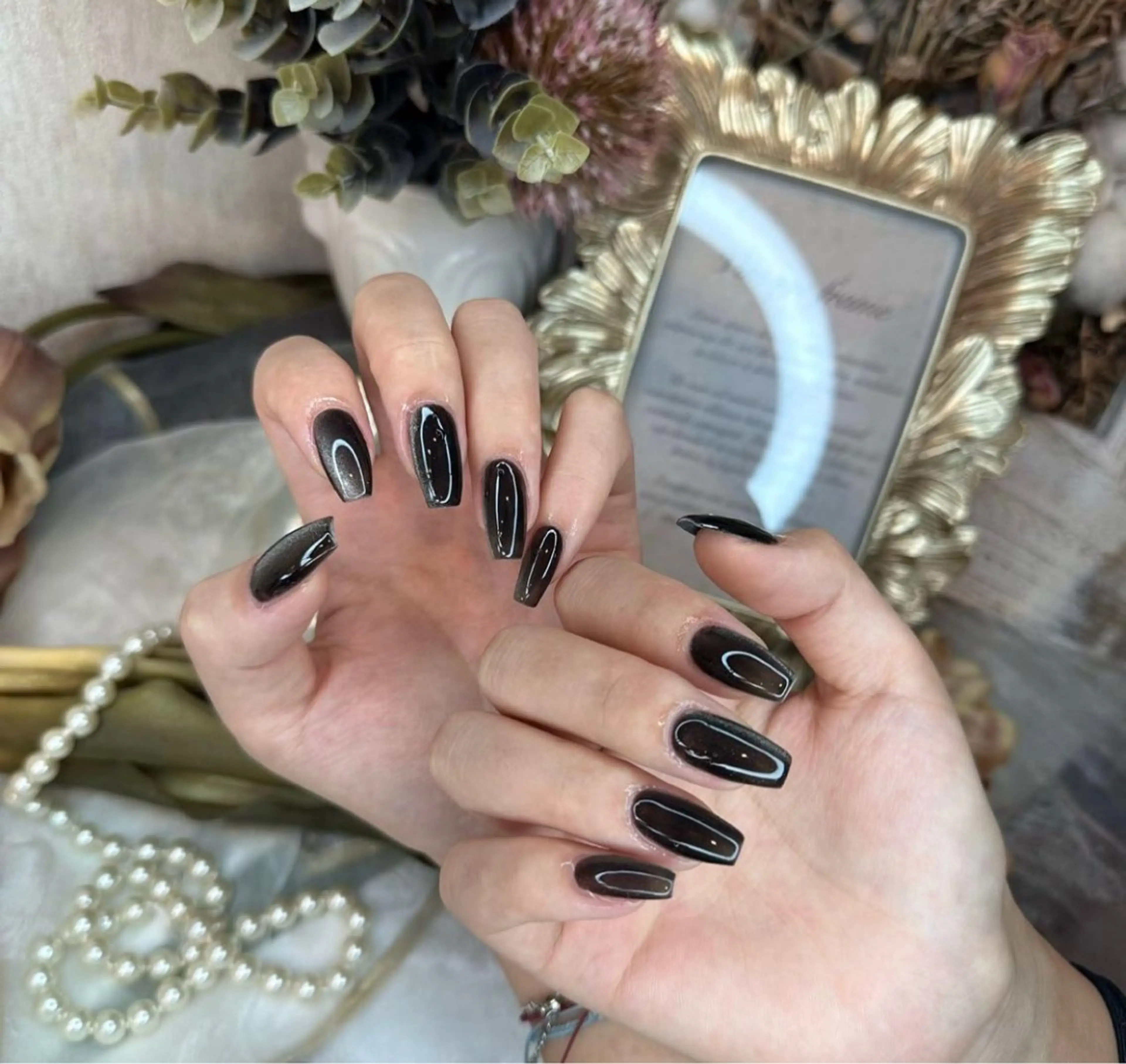 ネイル アートネイル フットネイル ジェルネイル ハート マグネットネイル Babarla Nailのネイルデザイン