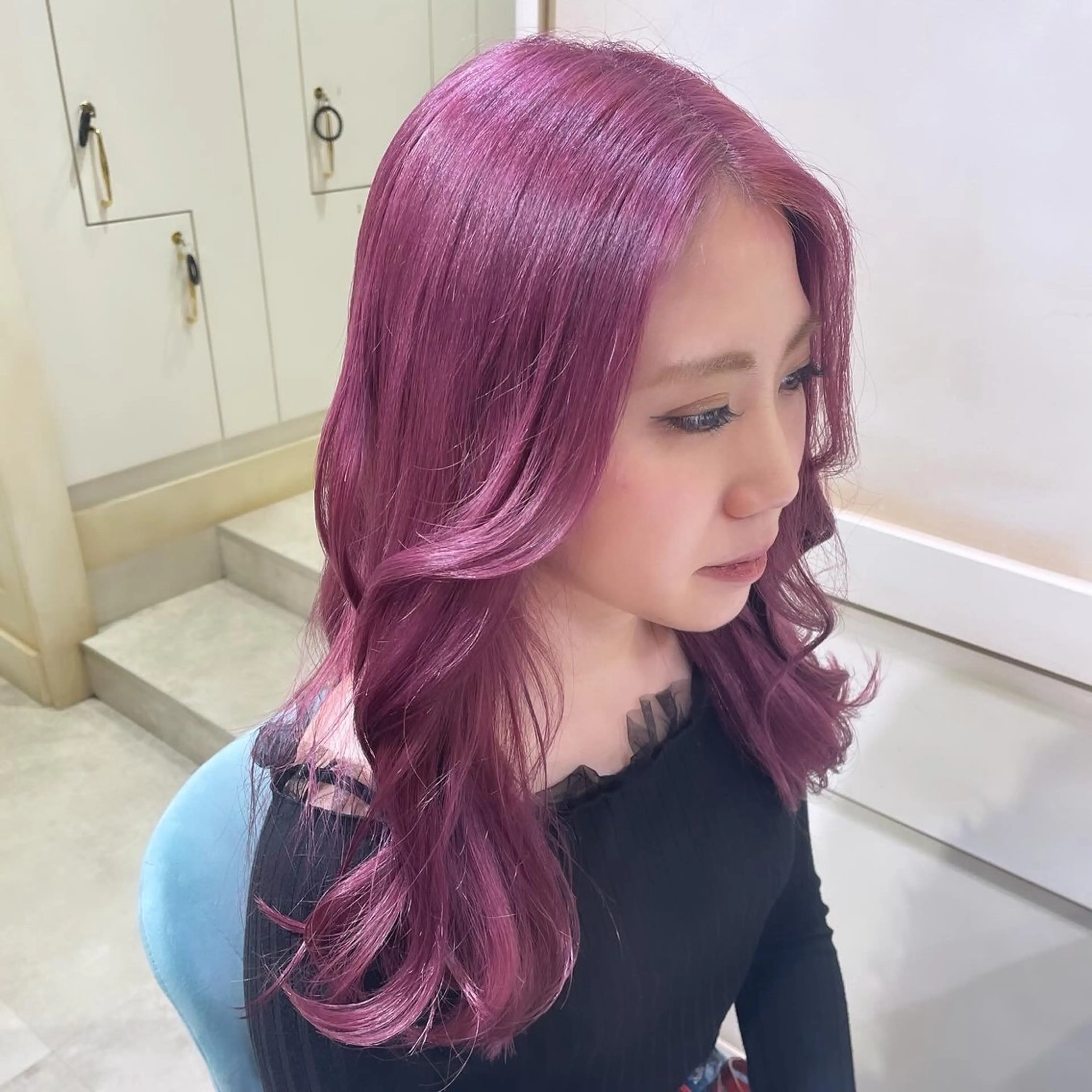 ロング カラー ブリーチ ハイトーンカラー ラベンダーカラー ラベンダーピンク ピンクカラー 💖ブリーチ/暖色 𝐘𝐮𝐢💖のヘアスタイル