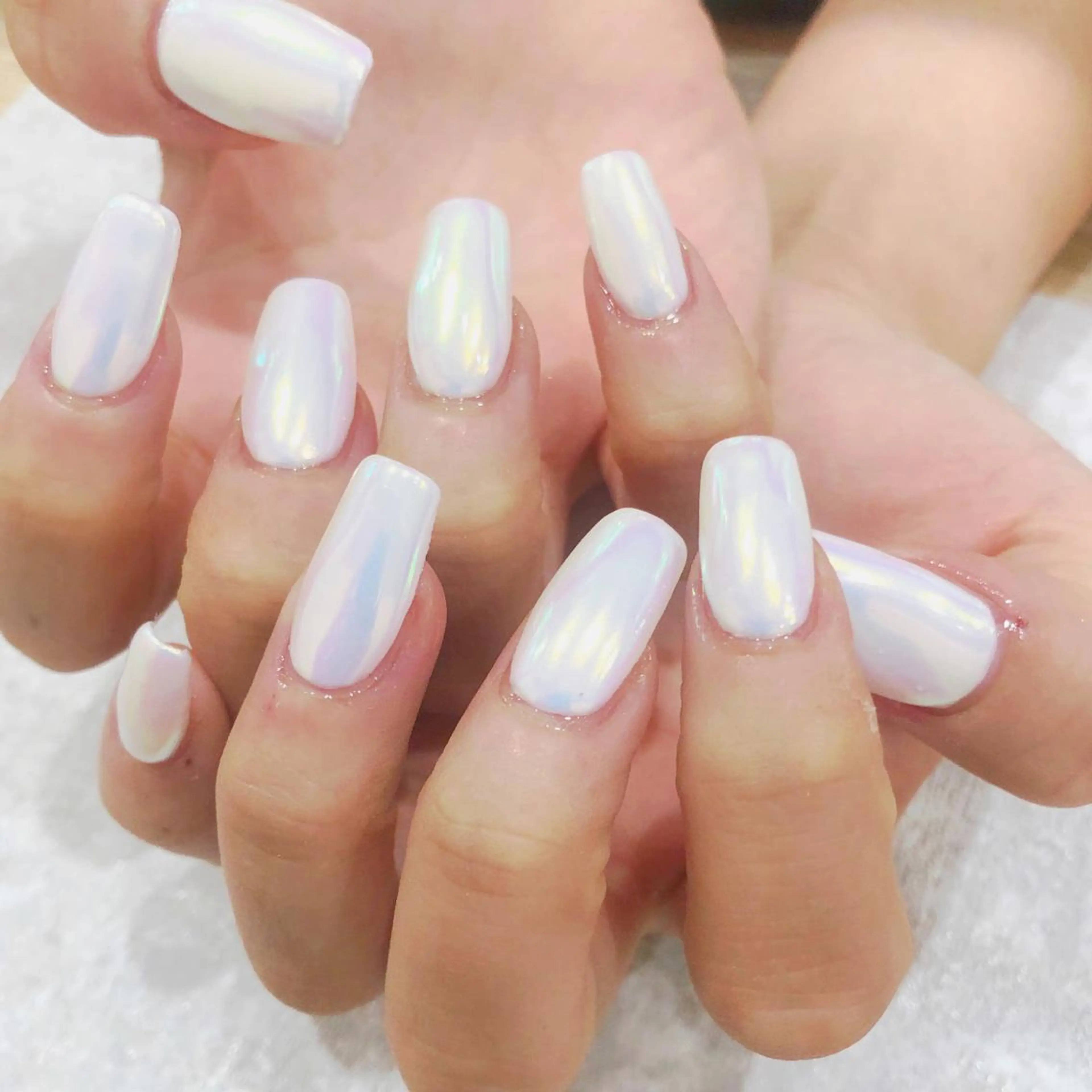 ネイル オーロラネイル 氷ネイル・うるうるネイル ピンク JOLIESSE Ayumiのネイルデザイン