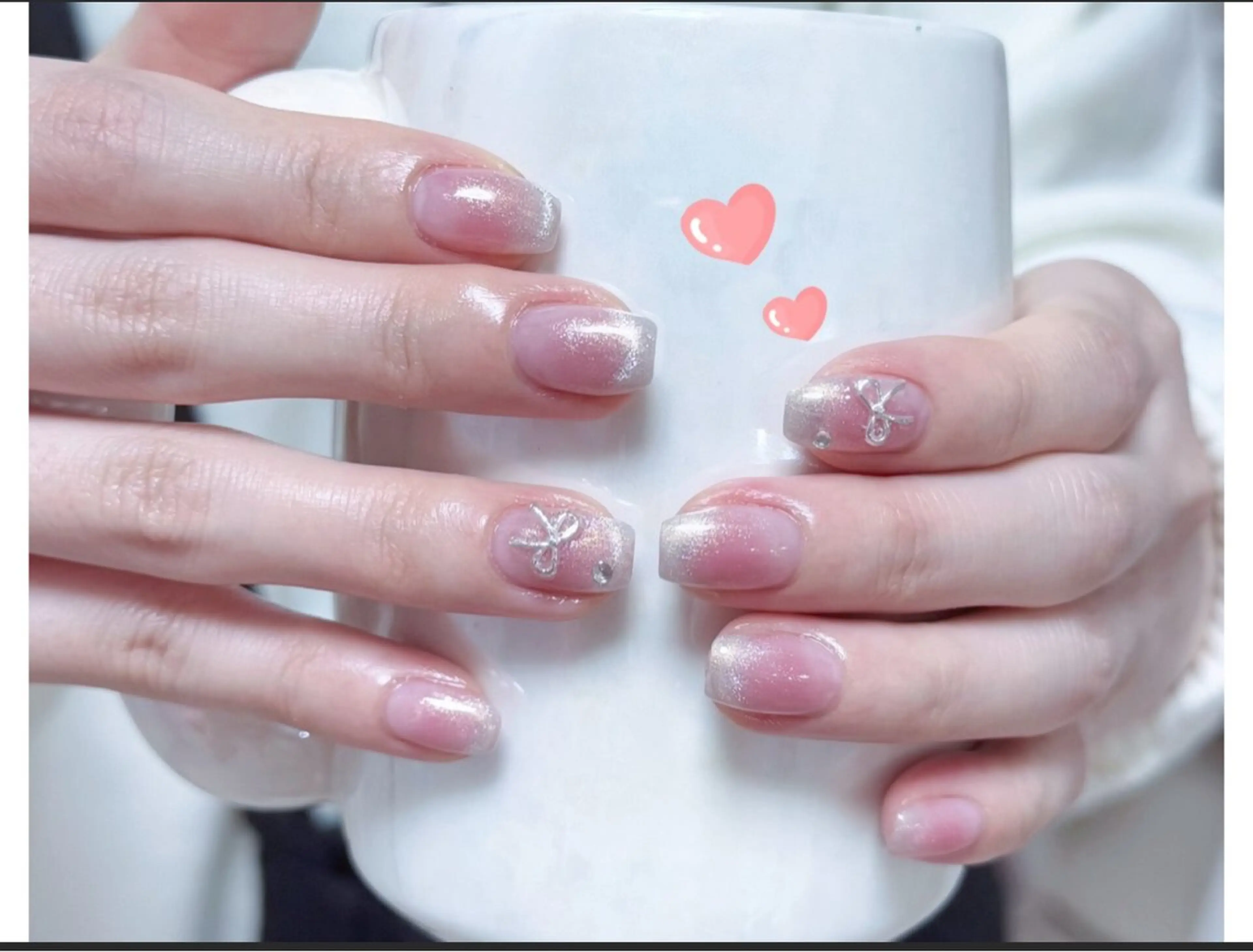 ネイル アートネイル オーロラネイル チークネイル フレンチネイル ガラスフレンチ 🎀🎀YooLi Nail Salonのネイルデザイン