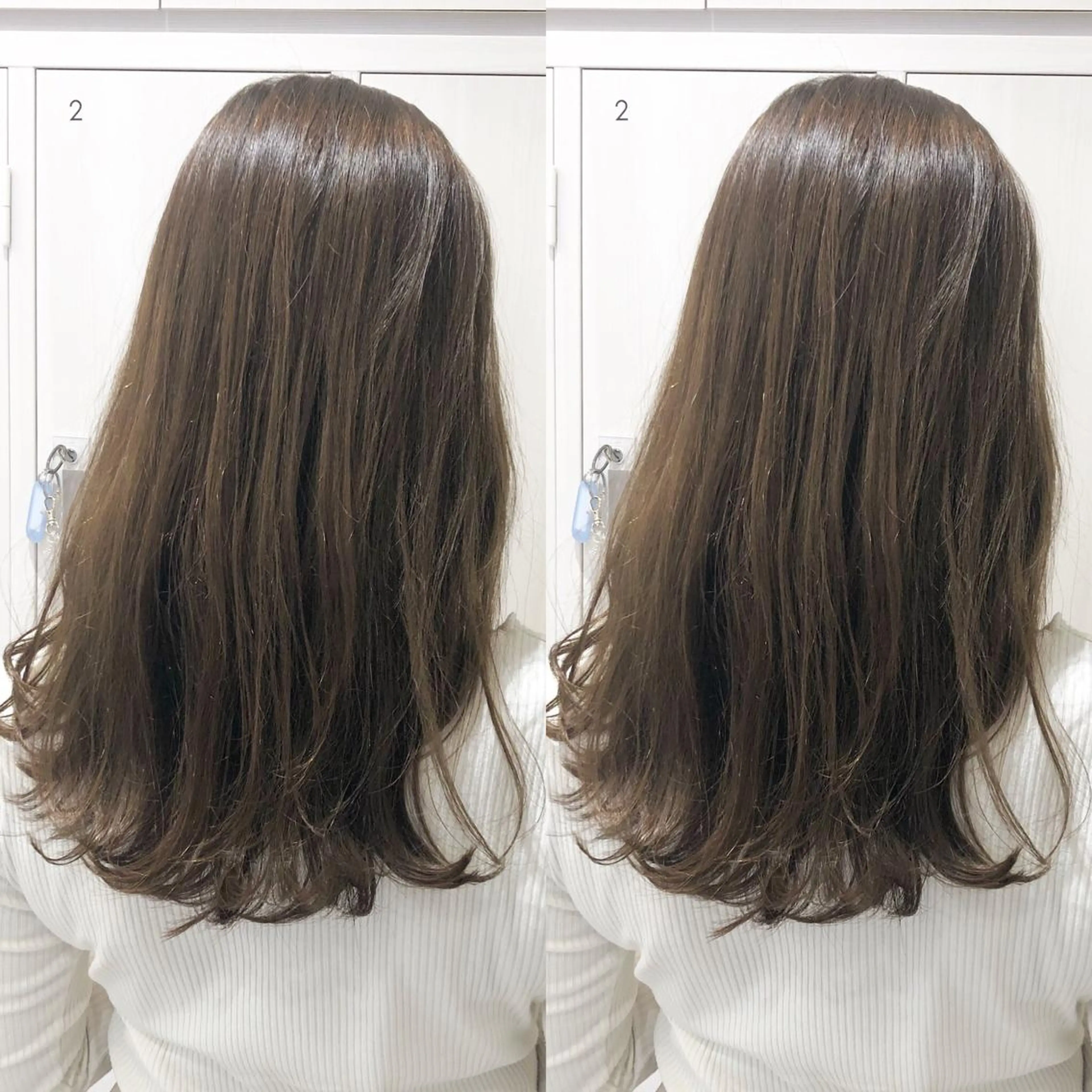 ロング カラー アディクシーカラー アッシュ バレイヤージュ 透明感カラー グラデーションカラー 三鷹で1番ショート ボブをカットする新谷のヘアスタイル