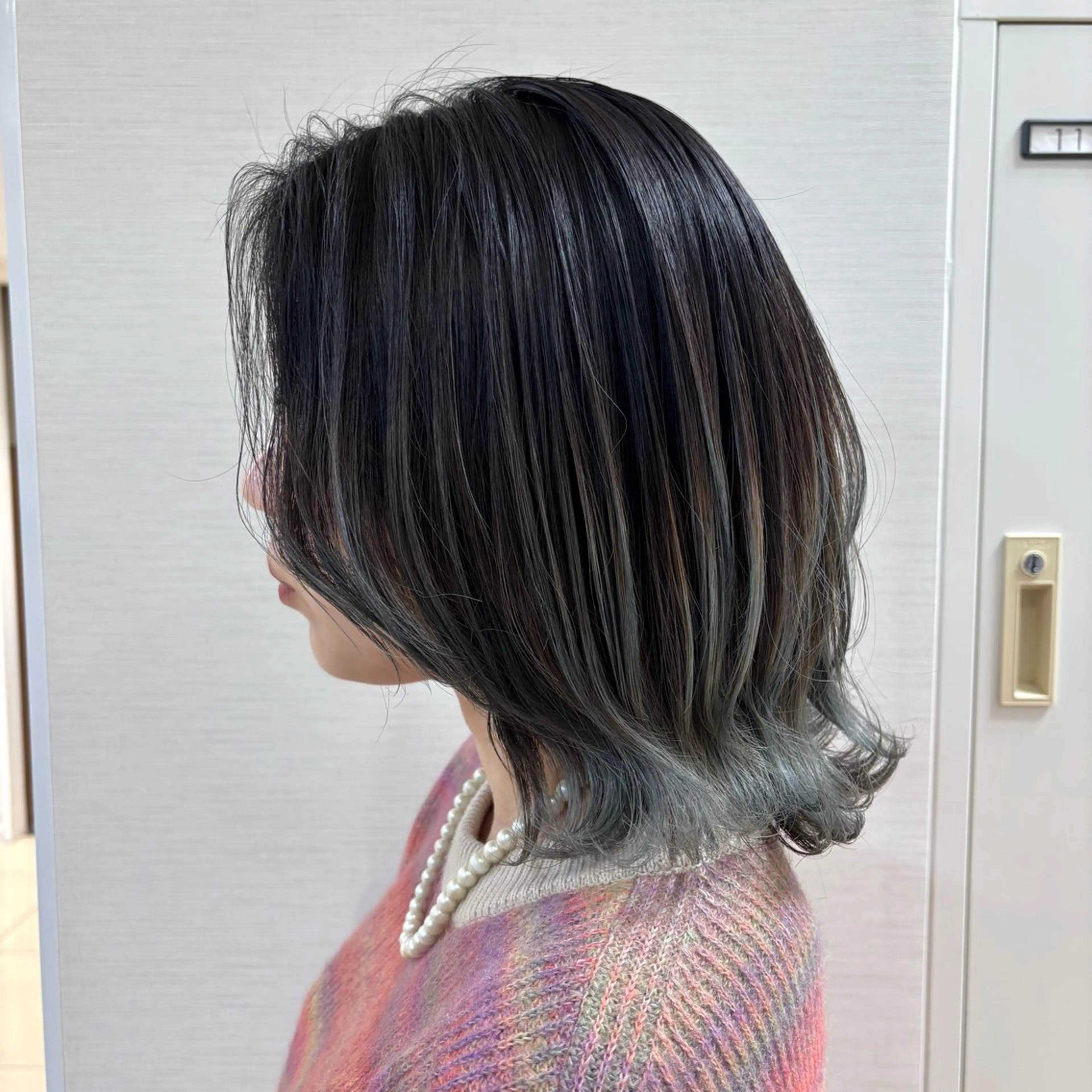 ミディアム カラー ヘアカラー トリートメント 🐠寒色系×パーマ 櫻井　麿偉🐏のヘアスタイル