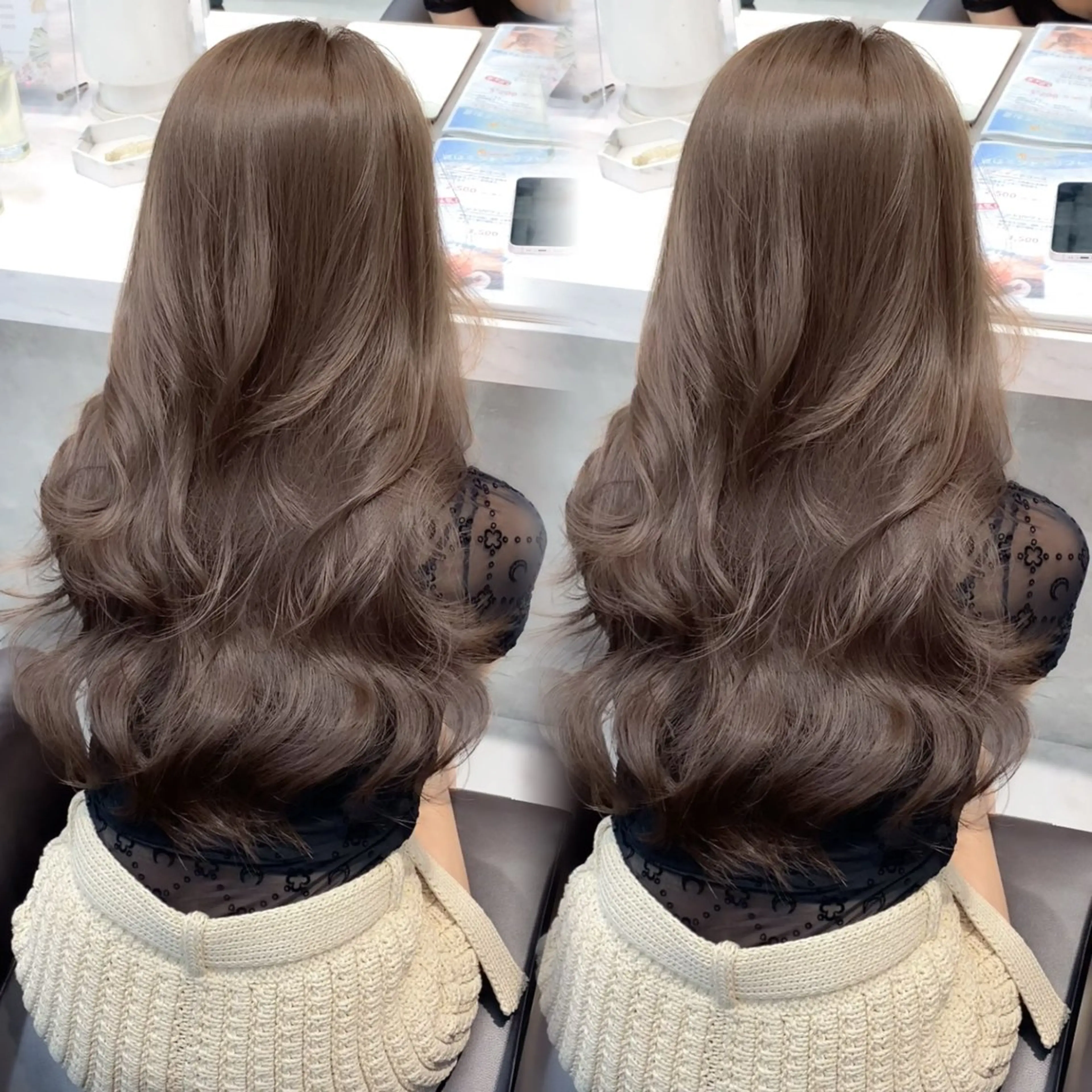 ロング レイヤーカット 小顔カット カット ヘアカラー ワンカールで可愛い レイヤーカット/宮田のヘアスタイル