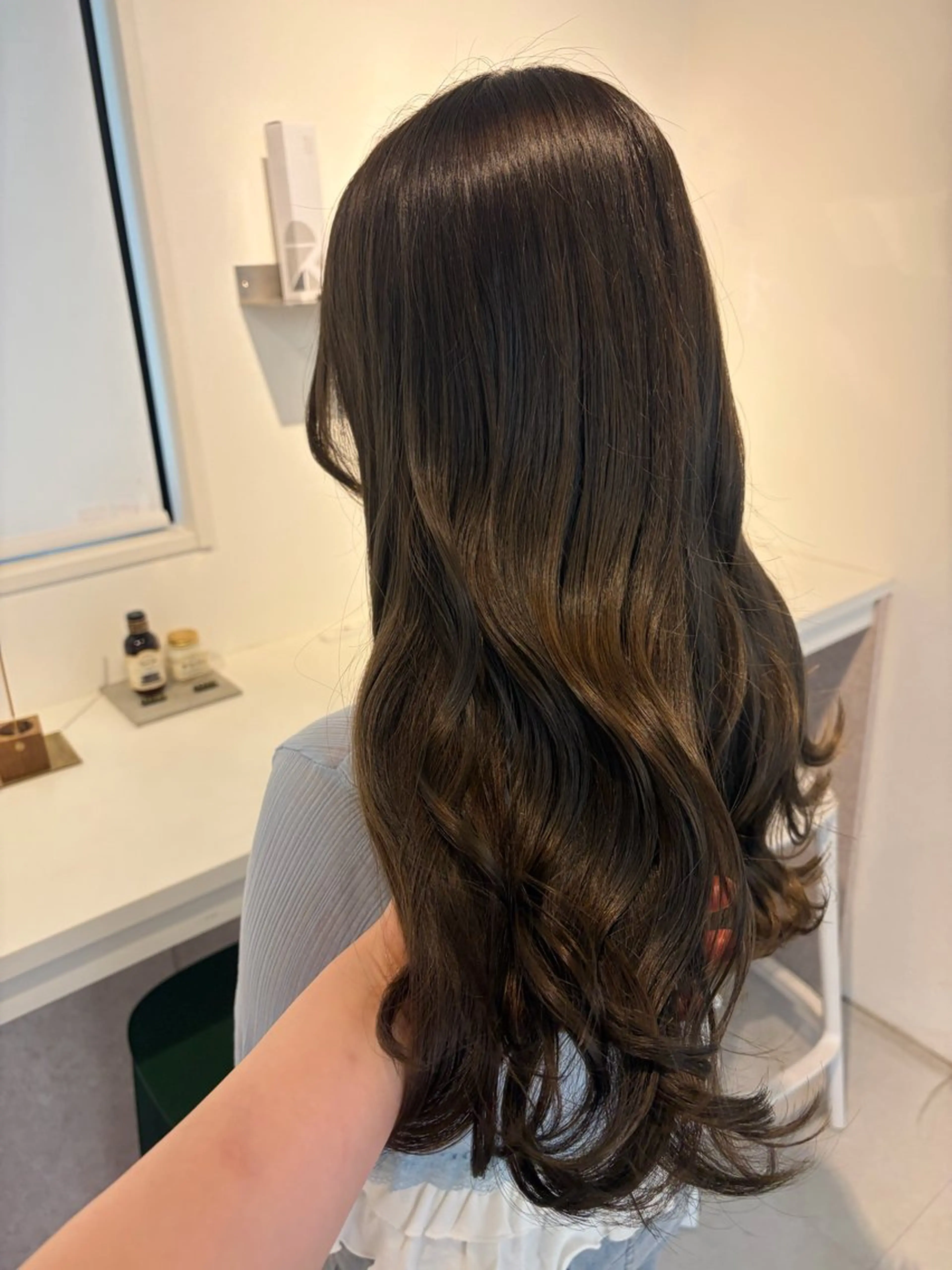 ロング カット ヘアカラー トリートメント ✨色持ちの良い艶 カラー✨蟹江真世のヘアスタイル