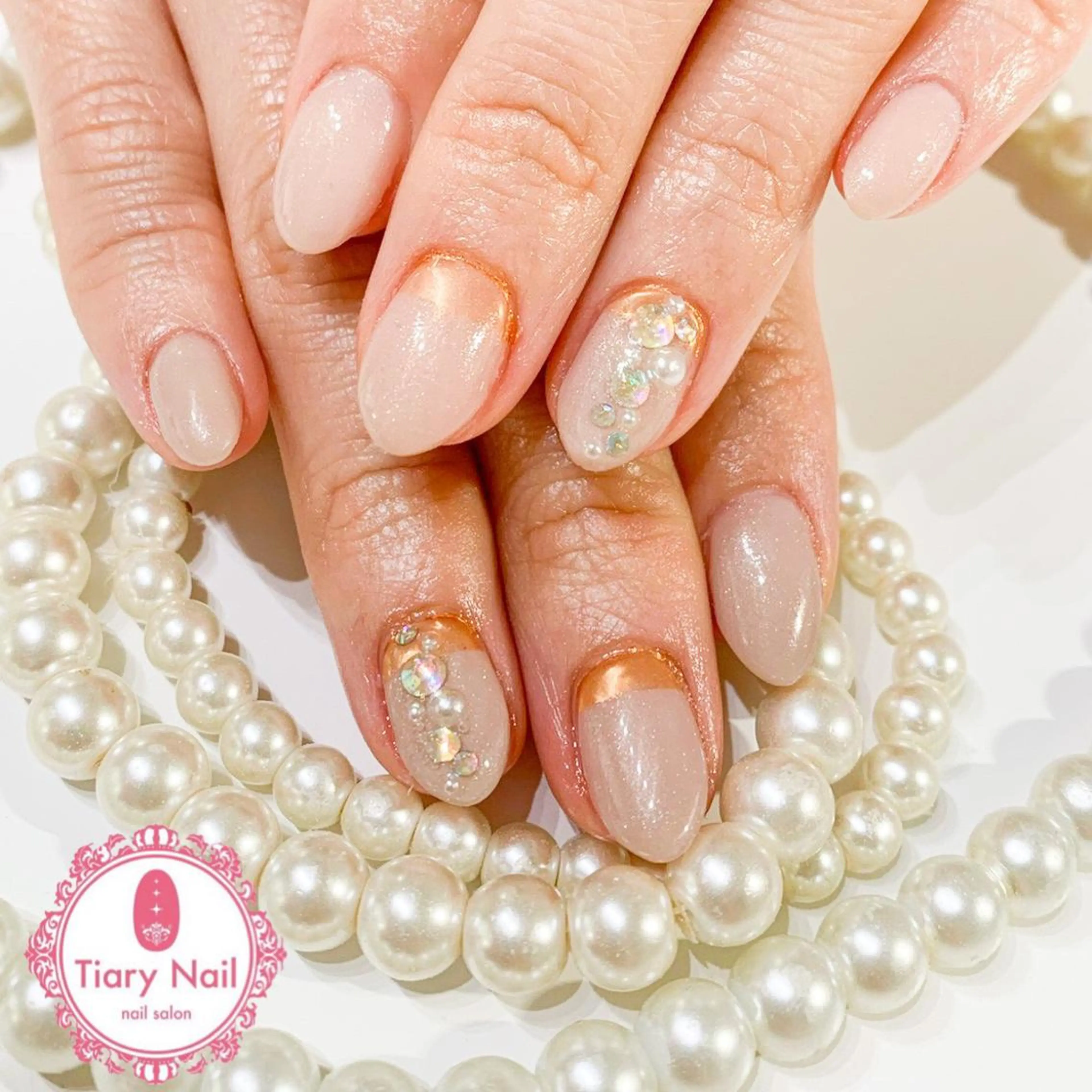 ネイル 桜ネイル クリアネイル フットネイル ジェルネイル キラキラネイル 💗🪽Tiary Nail🪽💗のネイルデザイン
