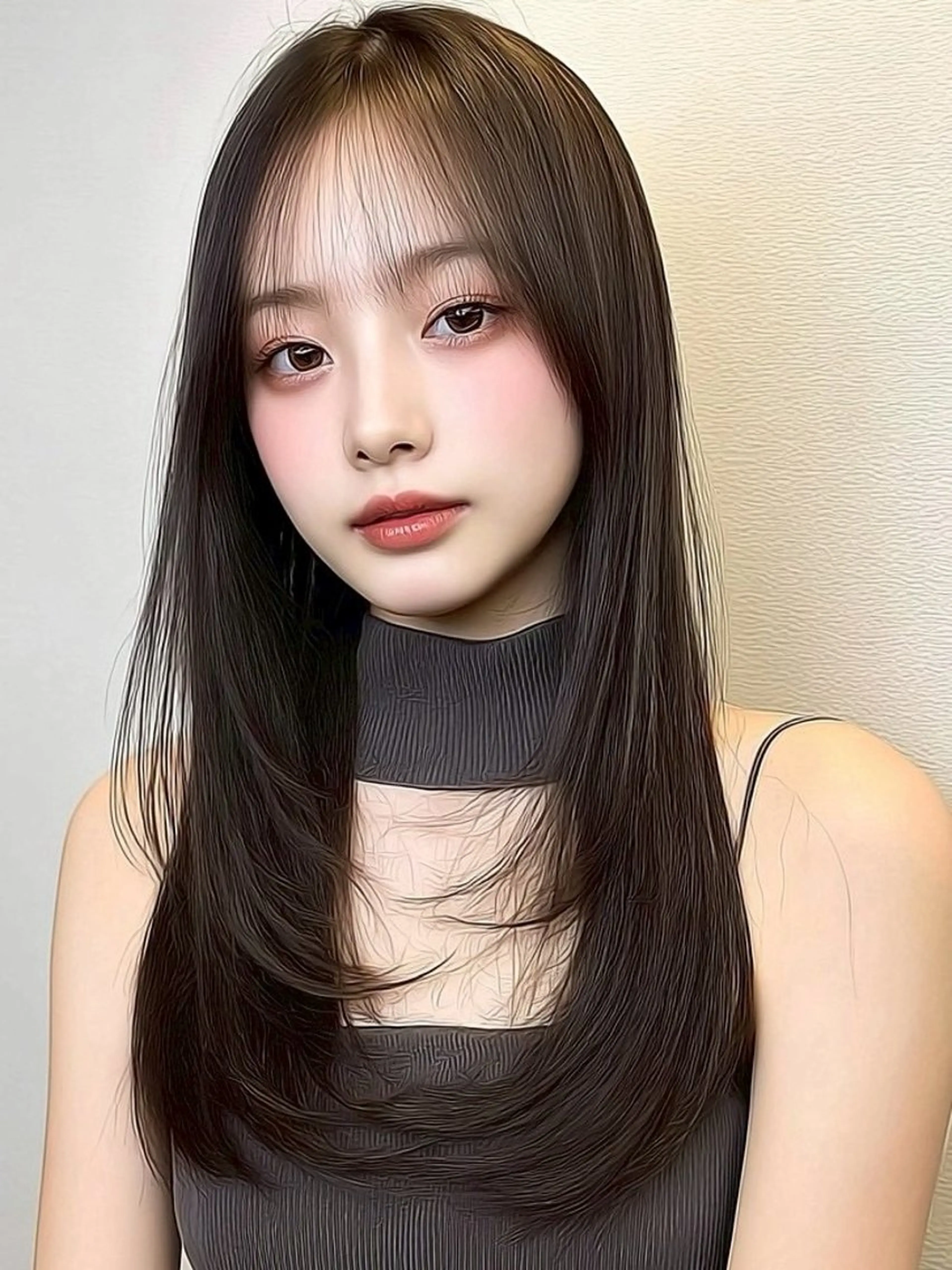 ロング カラー カット ヘアカラー トリートメント 💎透明感/韓国/ レイヤー/泉亮介💎のヘアスタイル