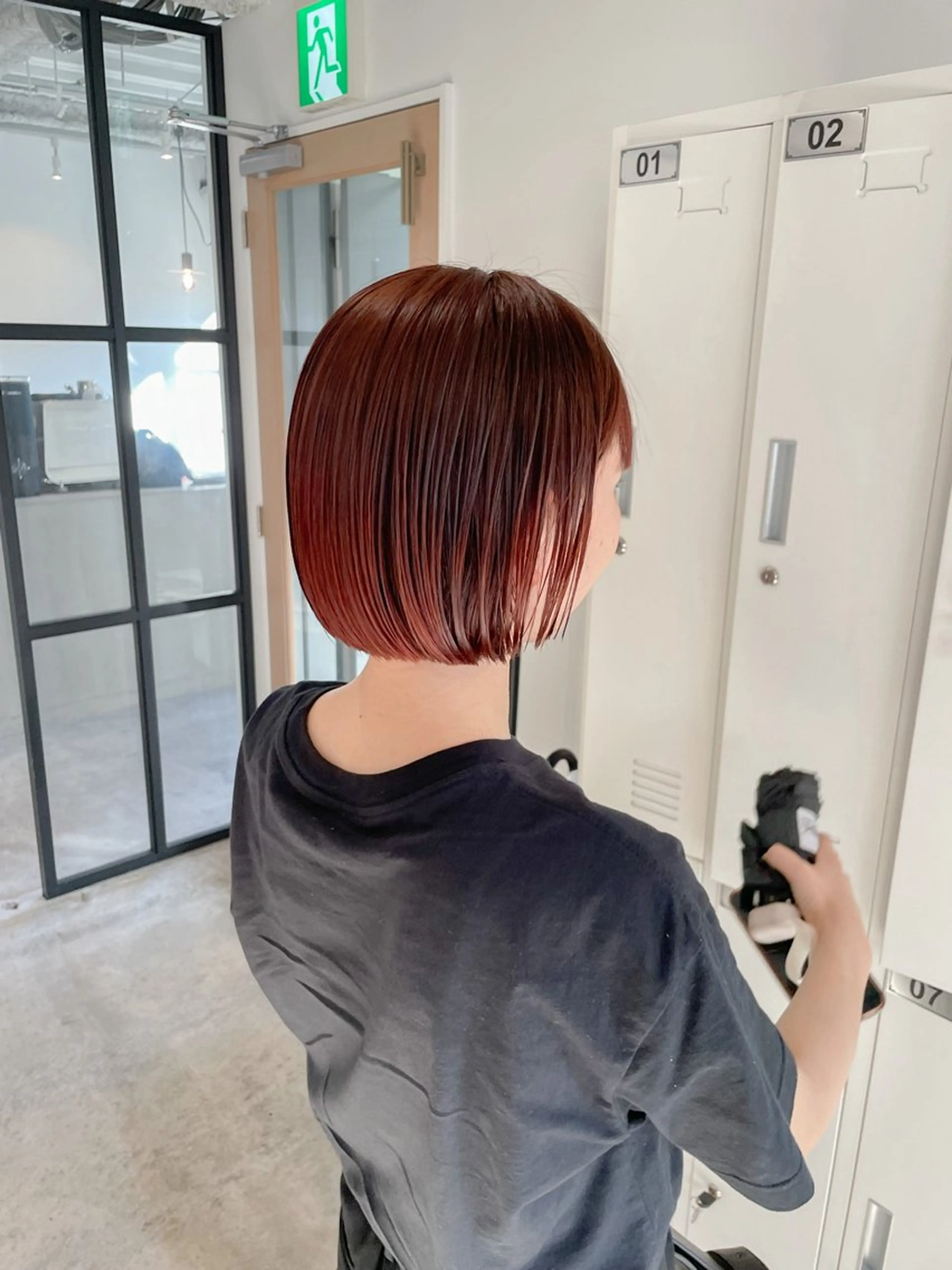 ショート カラー ボルドーカラー ボブ Takuma Suzuki中目黒のヘアスタイル