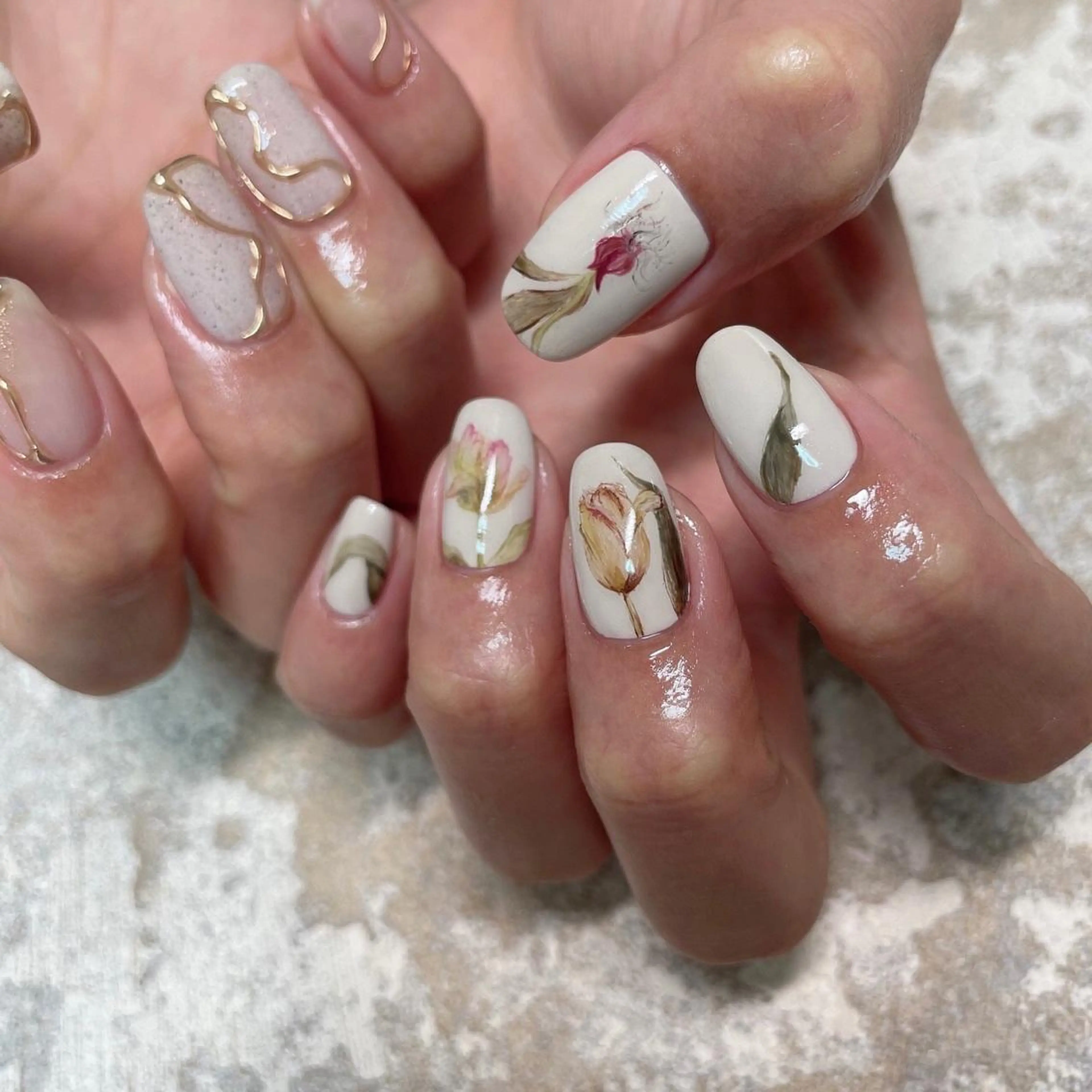 ネイル アートネイル フラワーネイル ハンドネイル lilbondir. chiharuのネイルデザイン