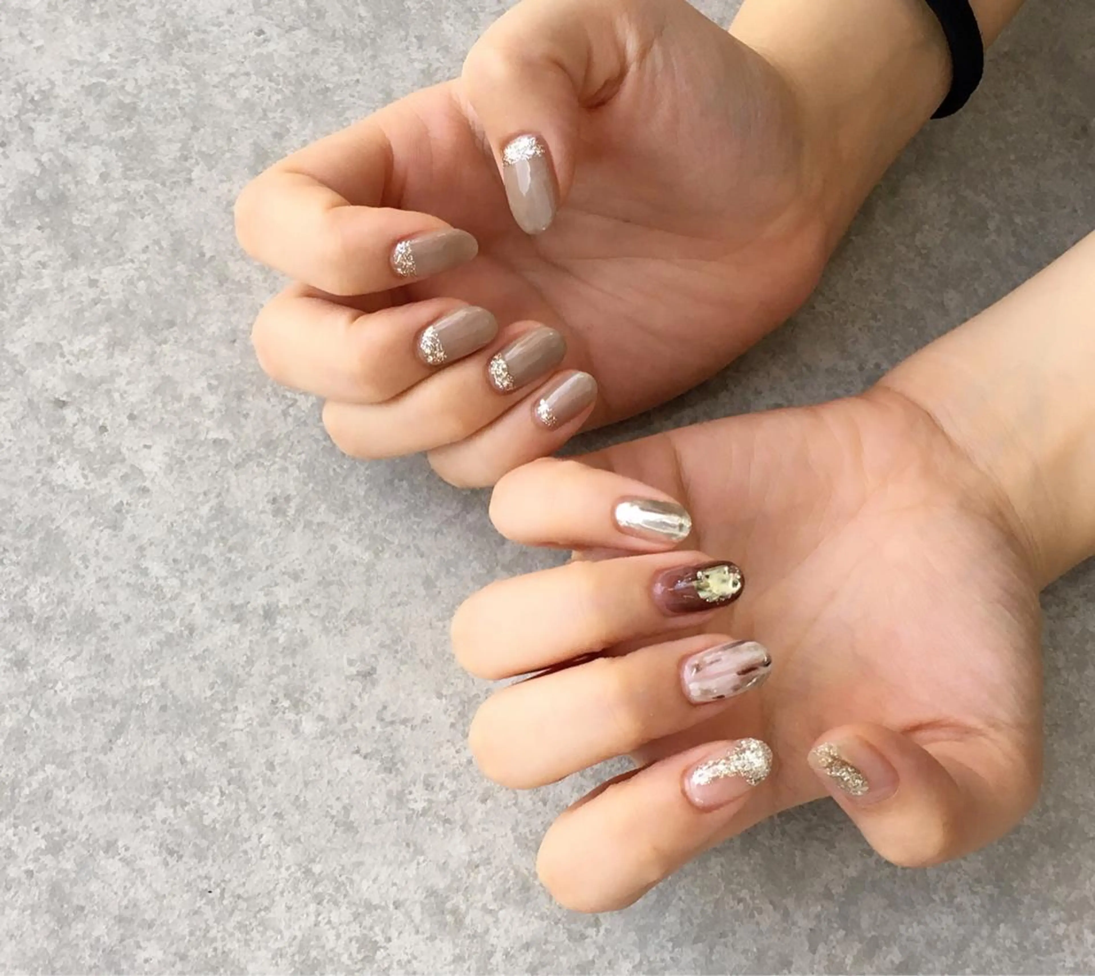 ネイル アートネイル 長さ出し ジェルネイル マットネイル ミラーネイル ハンドネイル nail salon Soeurのネイルデザイン