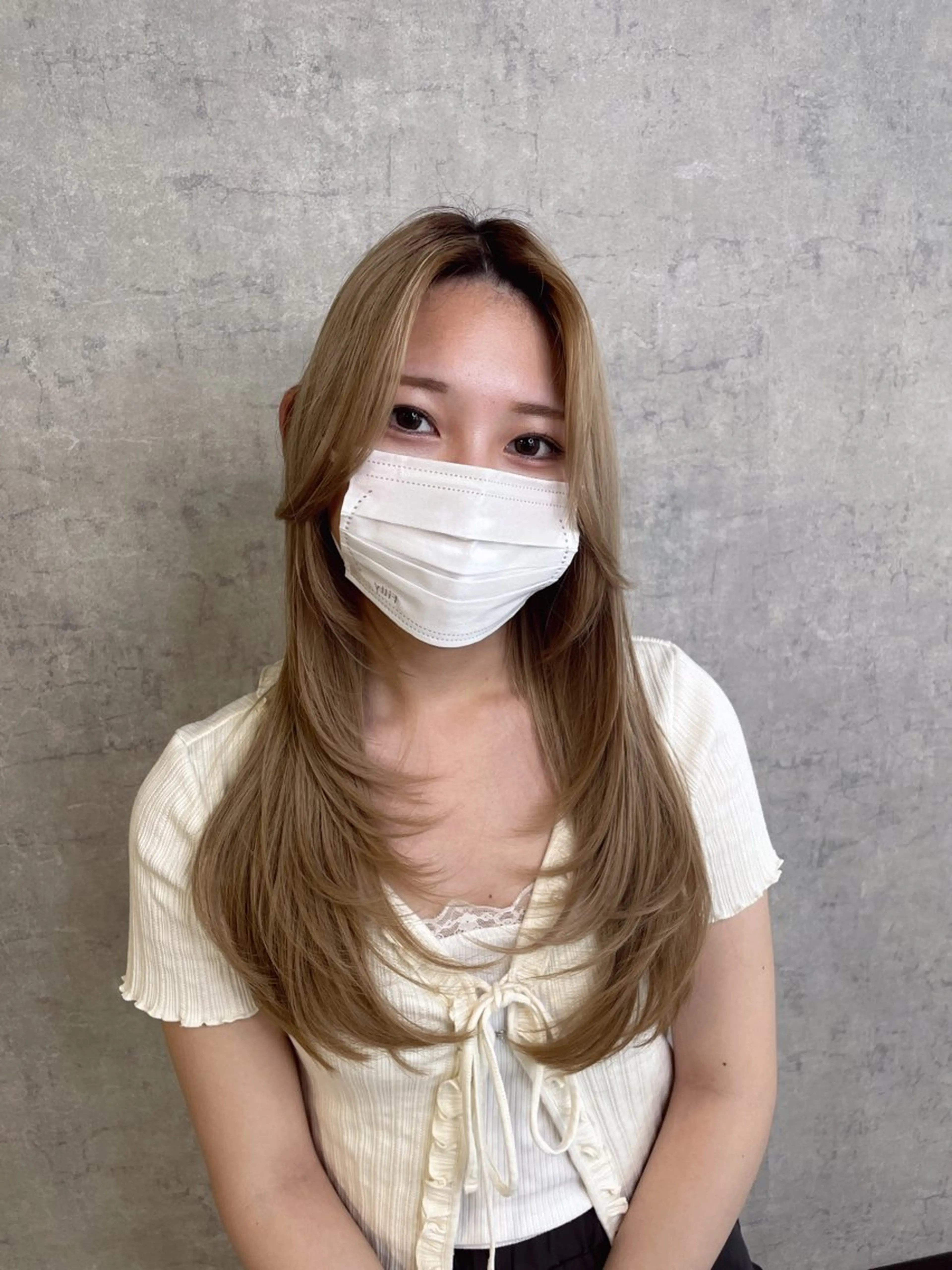 ロング 顔まわりレイヤー 顔周りカット 姫カット 髪質改善 韓国風ヘア トレンド韓国レイヤー 🇰🇷のんのヘアスタイル